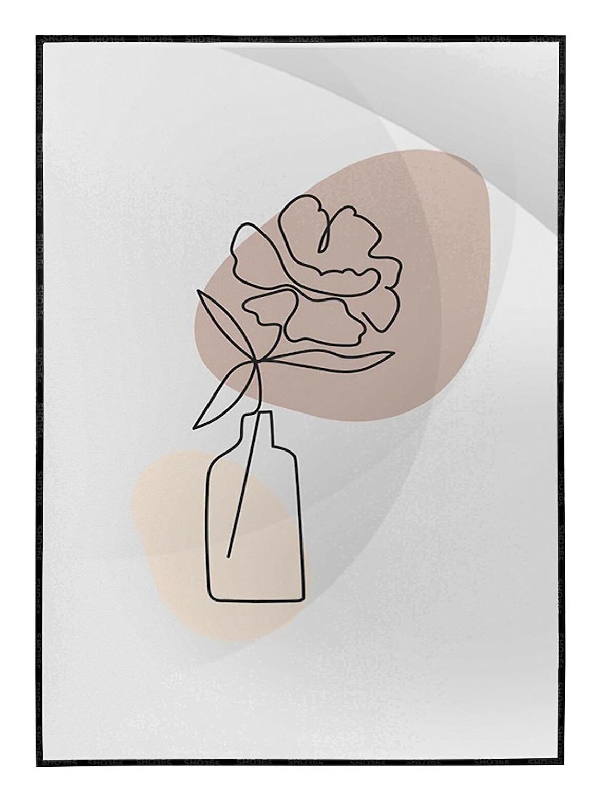 Shop365 Çiçekler Bitki Botanik İllüstrasyon Tablo Çerçeveli P-000691