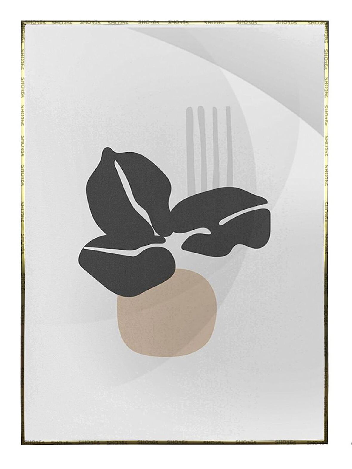 Shop365 Bitkiler ve Objeler İllüstrasyon Modern Tablo Çerçeveli P-000707