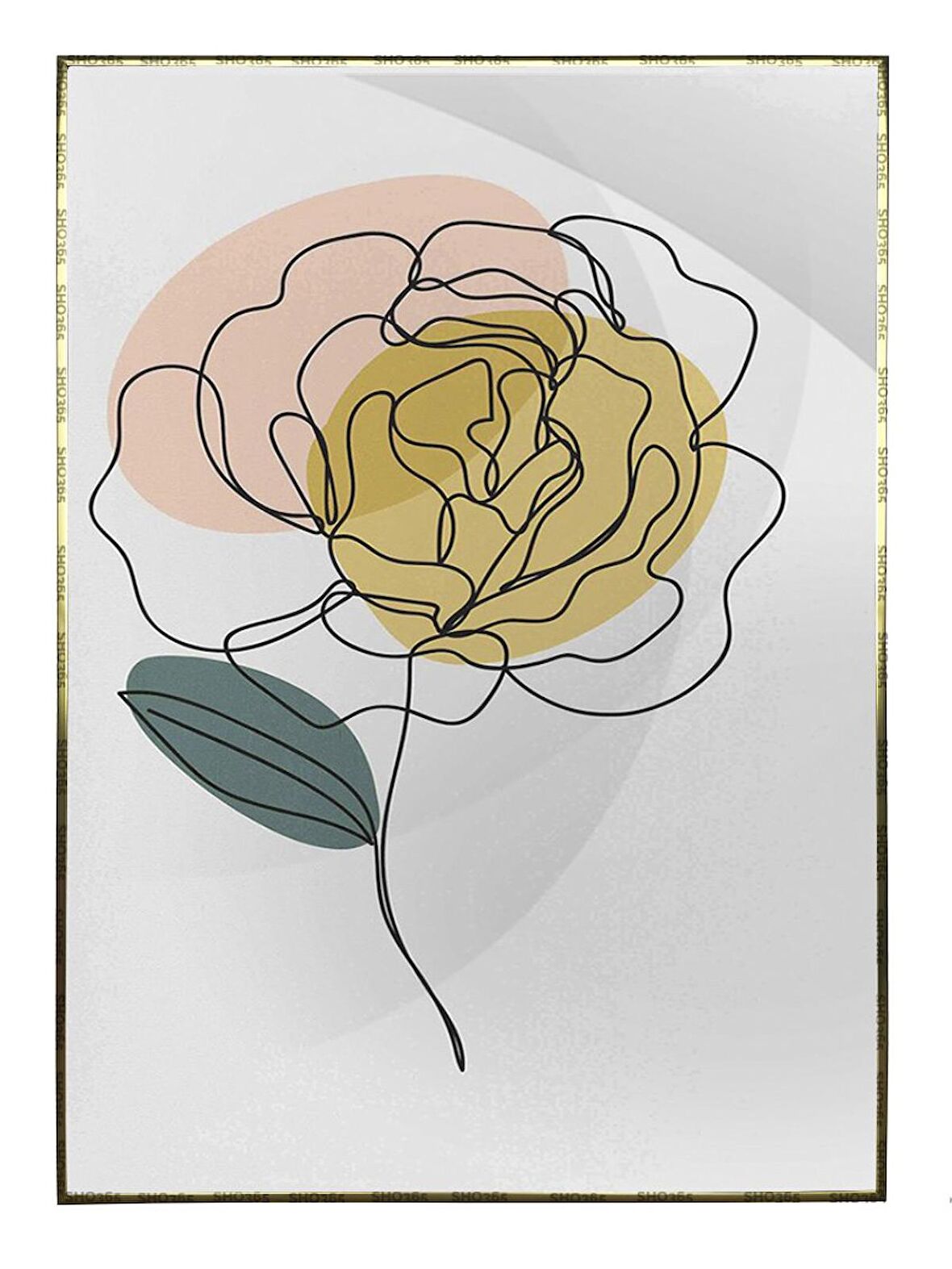 Shop365 Çiçekler Bitki Botanik İllüstrasyon Tablo Çerçeveli P-000719