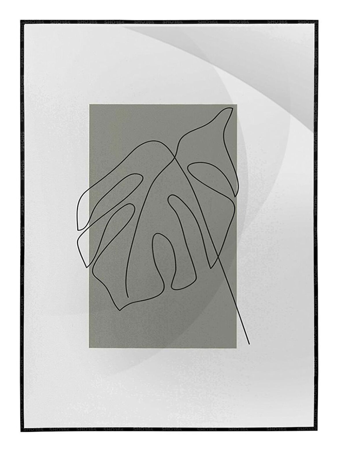 Shop365 Bitki Yapraklar ve Şekiller Modern Tablo Çerçeveli P-000732