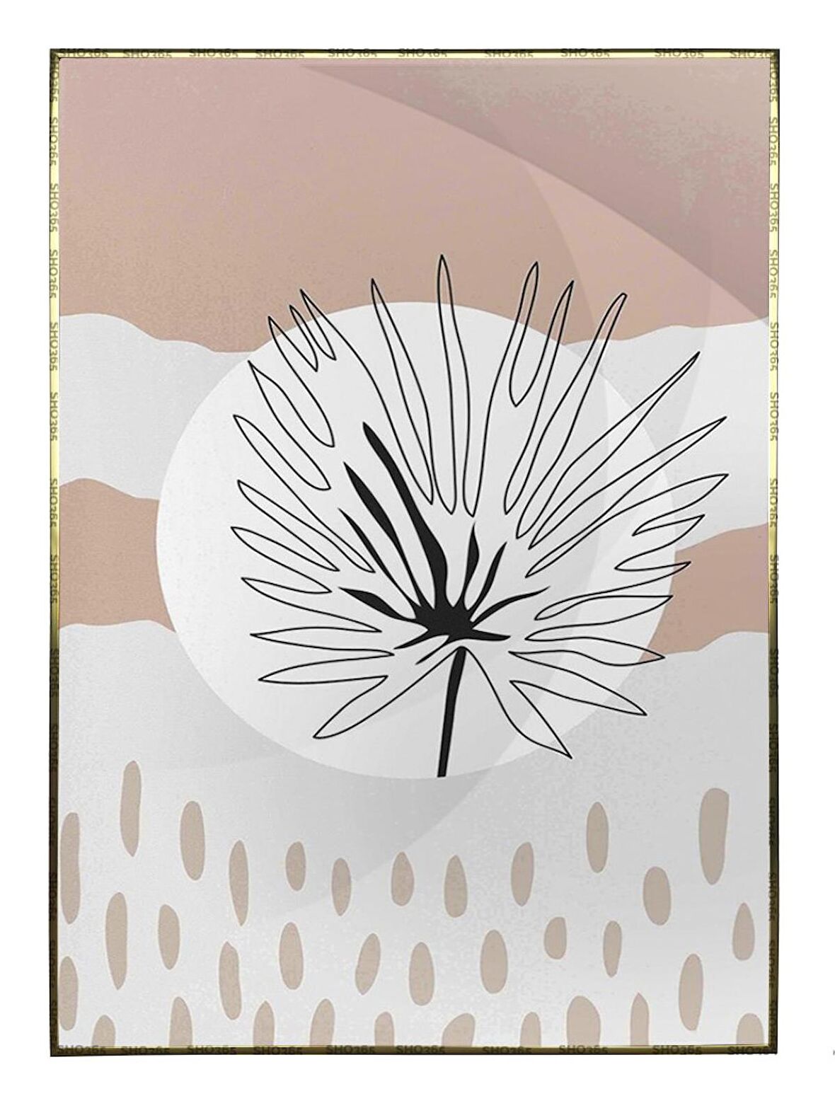 Shop365 Çiçekler Bitki Botanik İllüstrasyon Tablo Çerçeveli P-000760