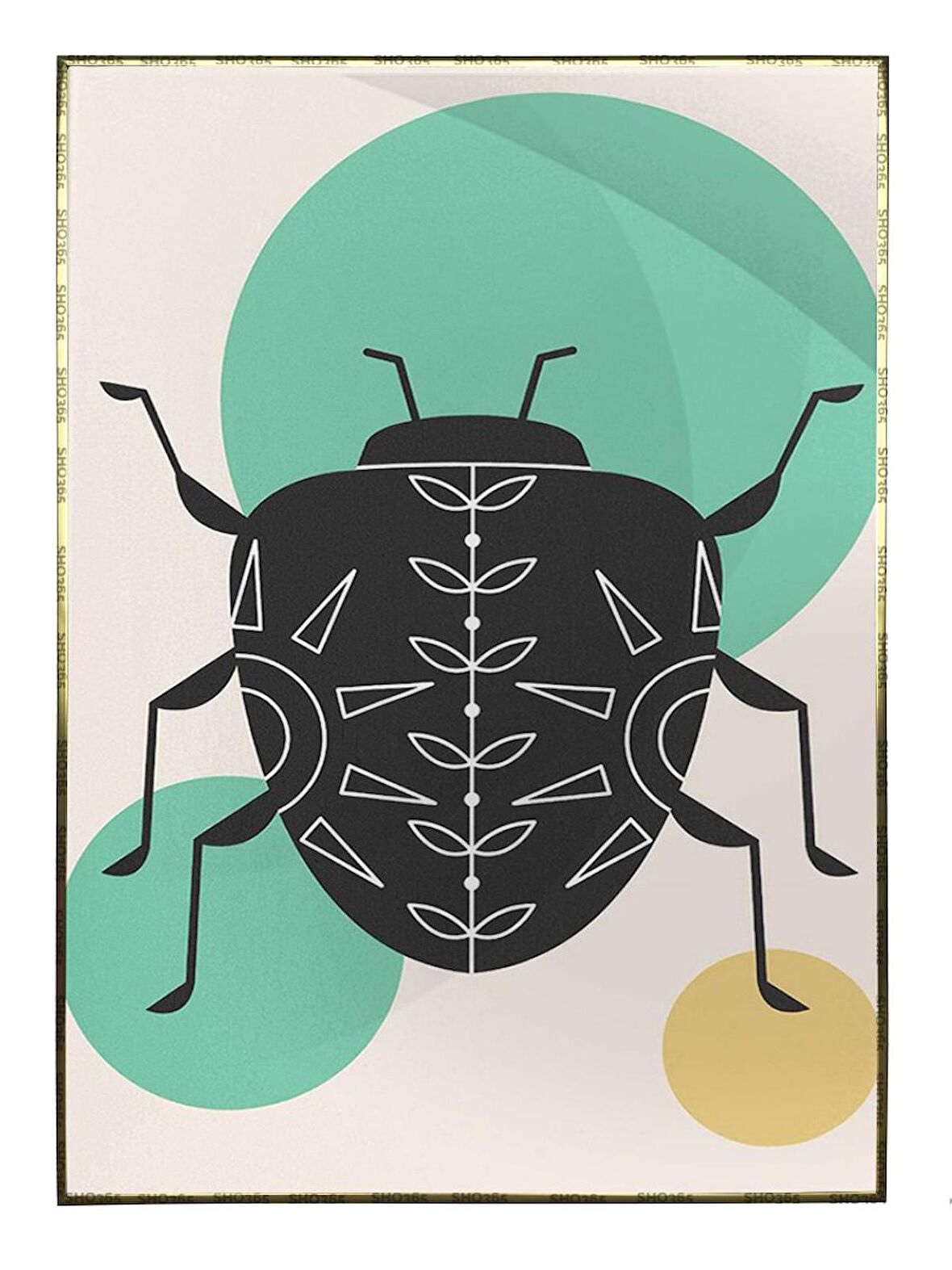 Shop365 Böcek Çizim İllüstrasyon Modern Sanat Tuval Tablo Çerçeveli P-000774