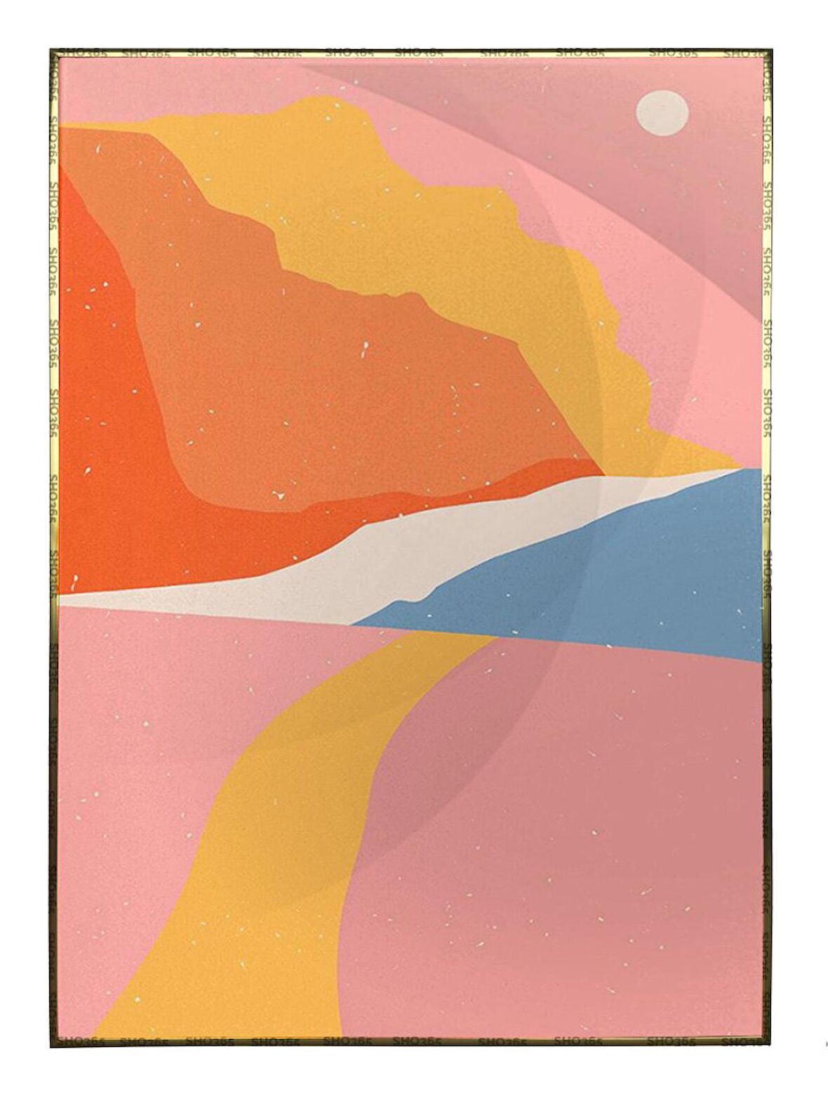 Shop365 Renkli Manzara Modern Sanat Tuval Tablo Çerçeveli P-000789