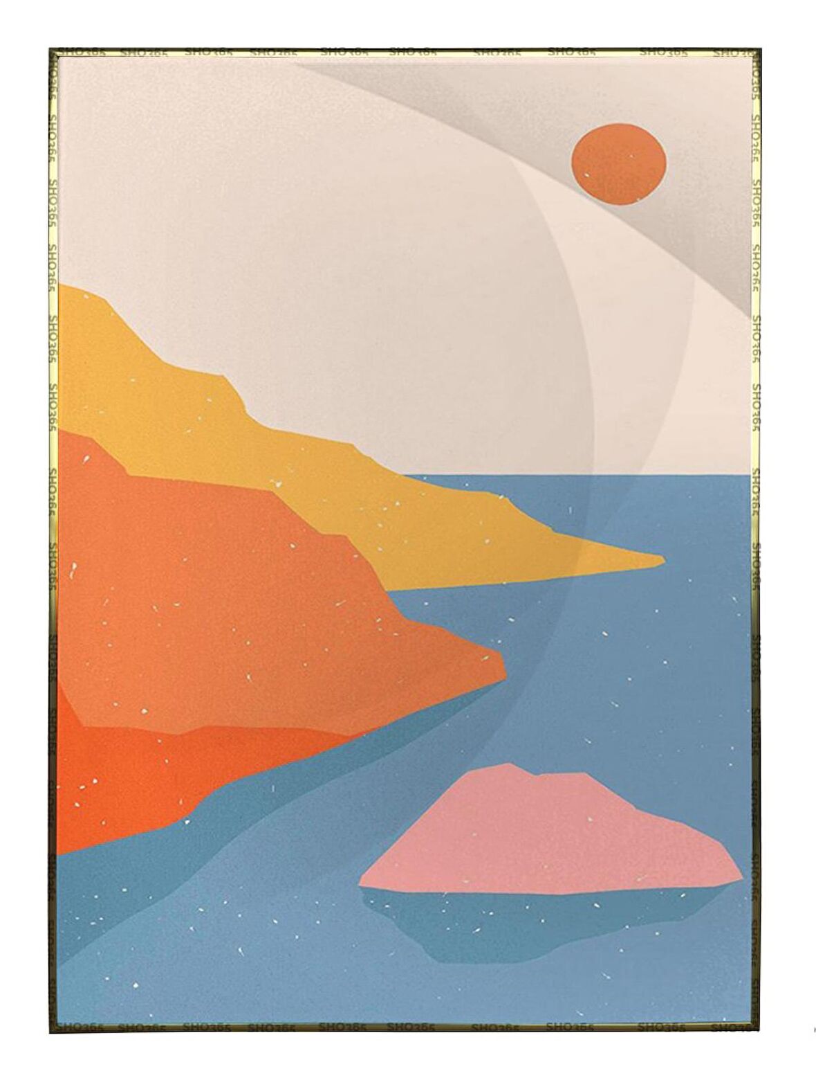 Shop365 Renkli Manzara Modern Sanat Tuval Tablo Çerçeveli P-000791