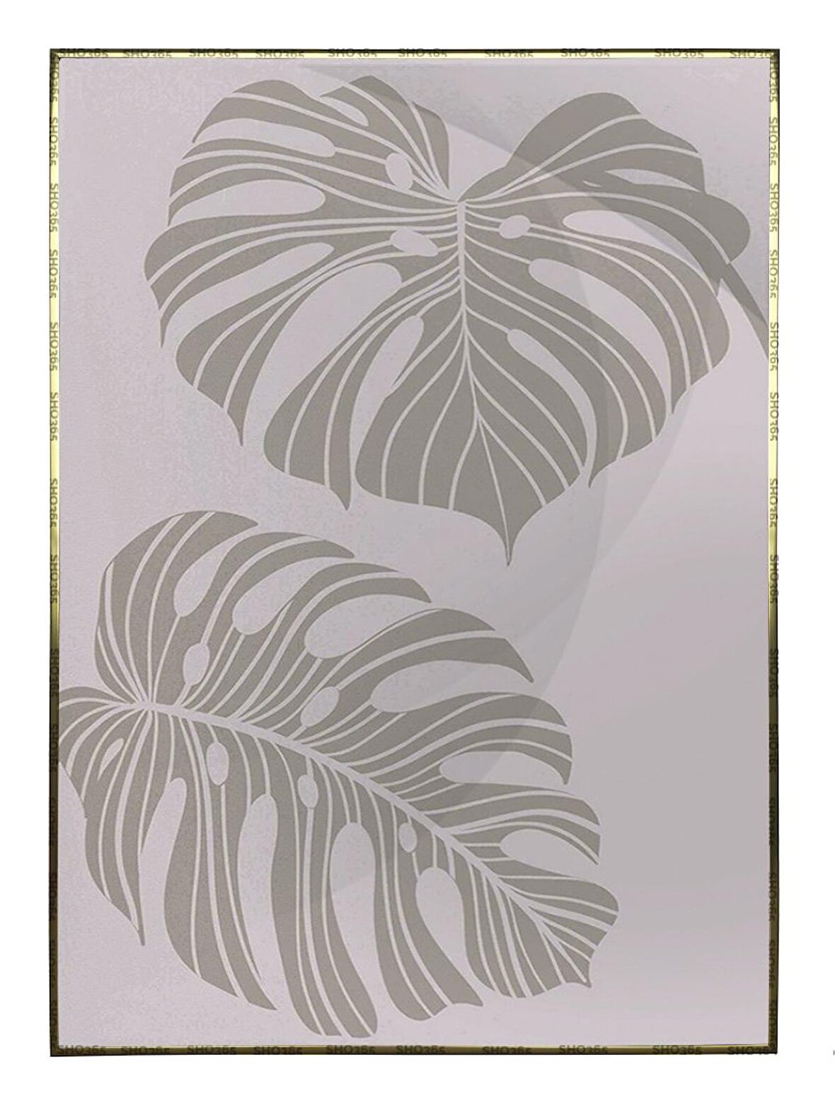 Shop365 Yapraklar ve Şekiller Karışık Renkler Modern Tablo Çerçeveli P-000795