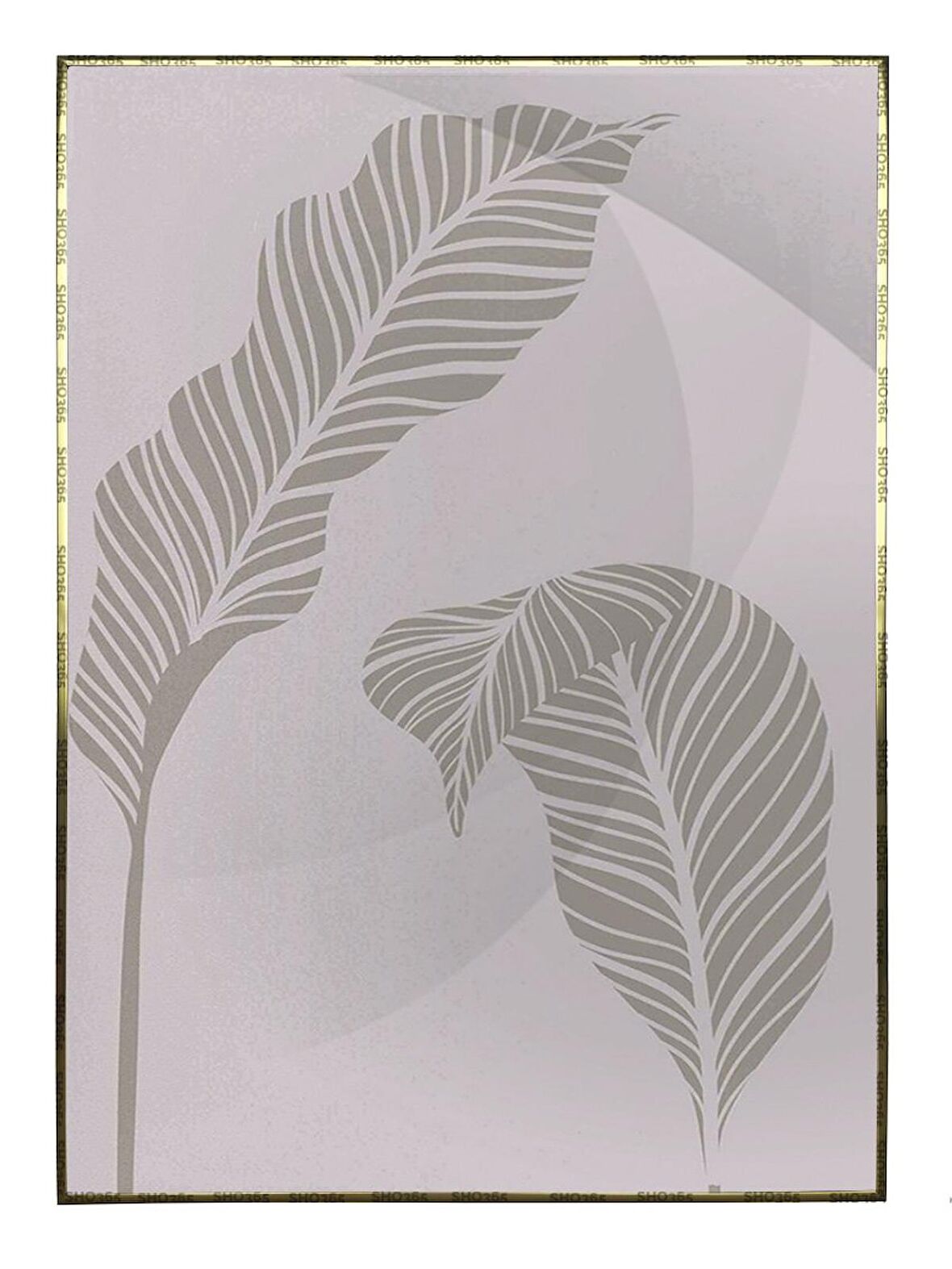 Shop365 Yapraklar ve Şekiller Karışık Renkler Modern Tablo Çerçeveli P-000796