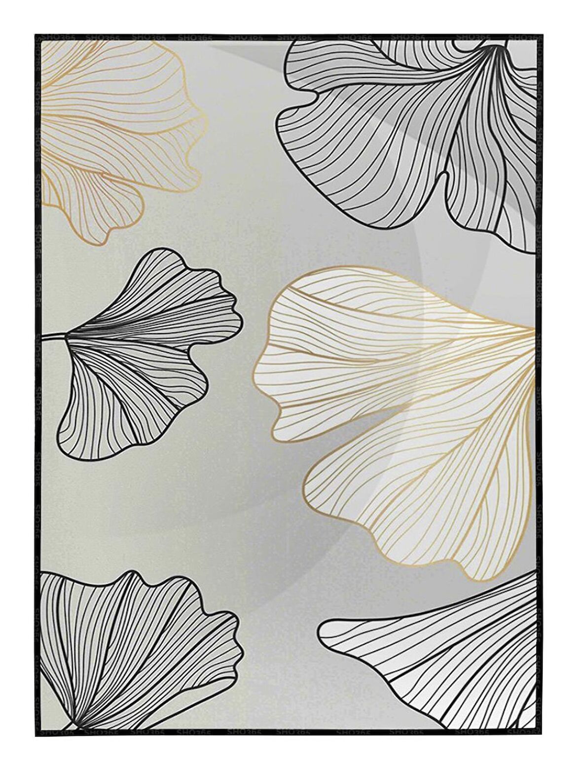 Shop365 Çiçekler Gri Renkler Modern Tablo Çerçeveli P-000825