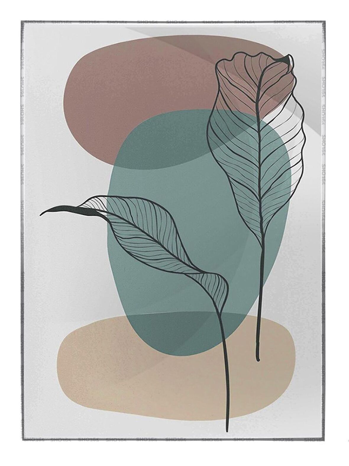 Shop365 Bitki Tasarım Modern Tablo Çerçeveli P-000853