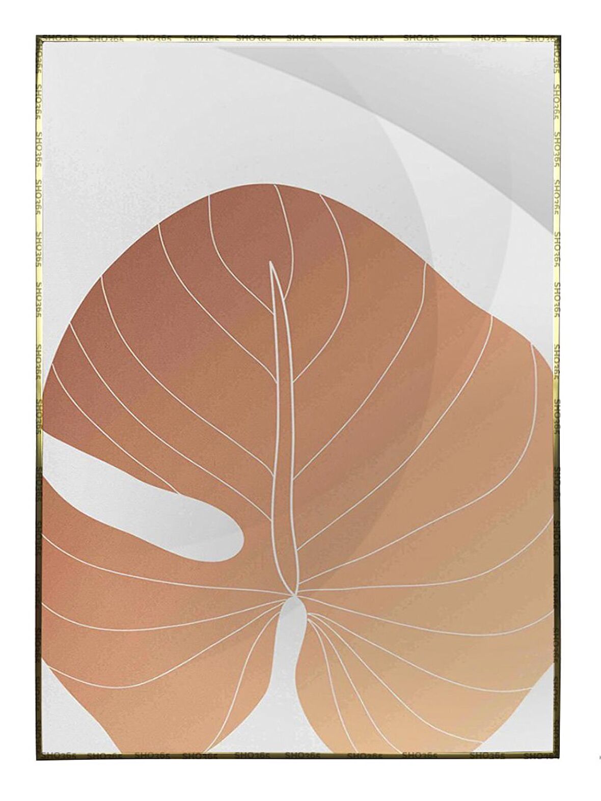 Shop365 Yapraklar Turuncu Tonlar Modern Tablo Çerçeveli P-000856