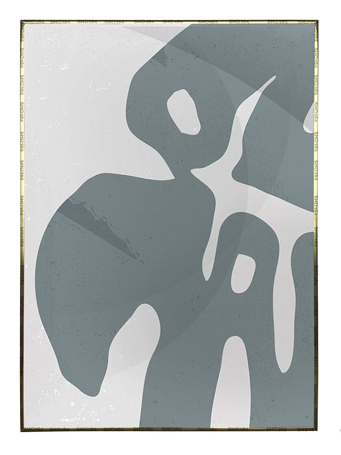 Shop365 Yapraklar ve Şekiller Karışık Renkler Modern Tablo Çerçeveli P-000868