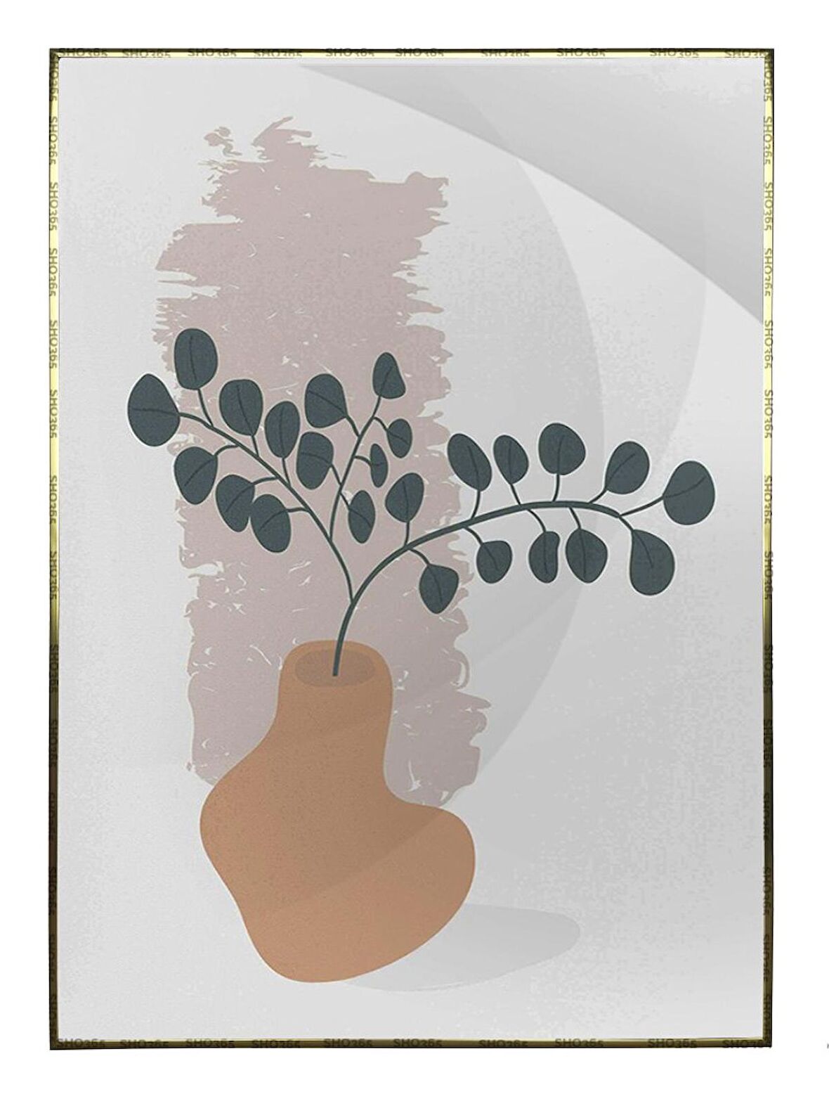 Shop365 Yapraklar ve Şekiller Karışık Renkler Modern Poster P-000880