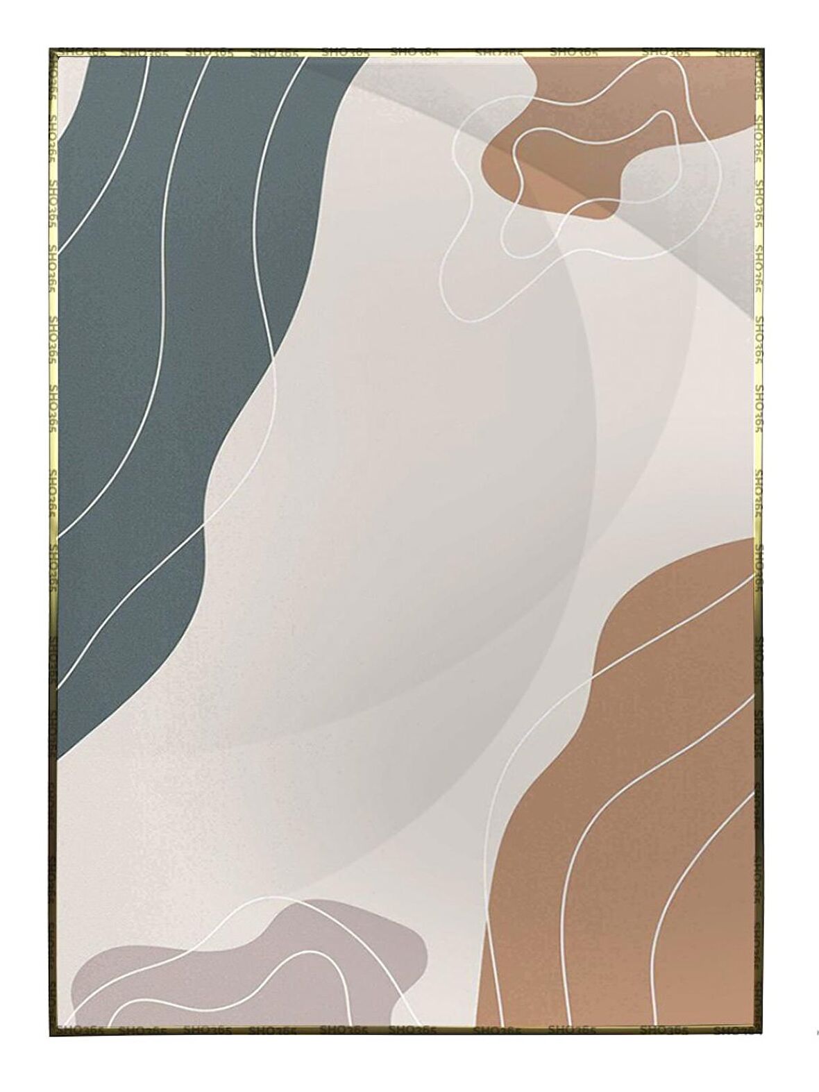 Shop365 Şekiller ve Çizgiler Pastel Renkler Modern Tablo Çerçeveli P-000891