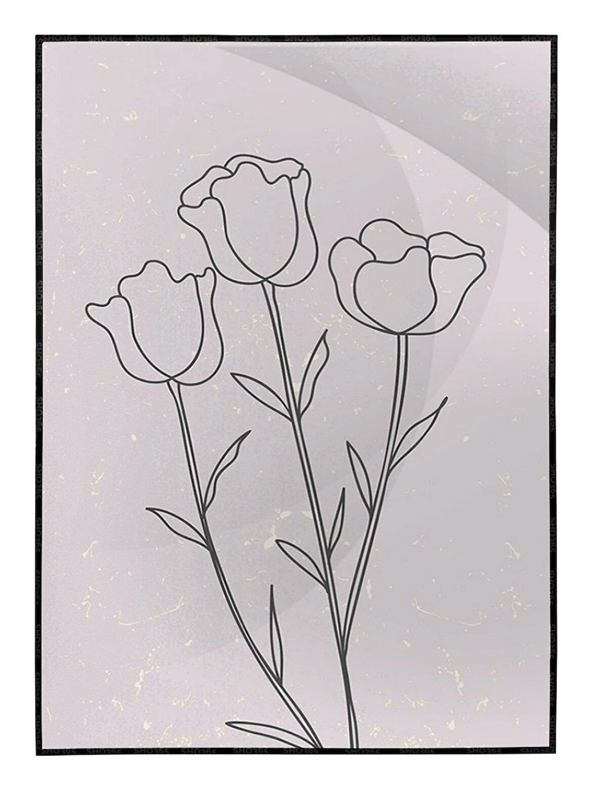 Shop365 Çiçekler Botanik İllüstrasyon Tablo Çerçeveli P-000947