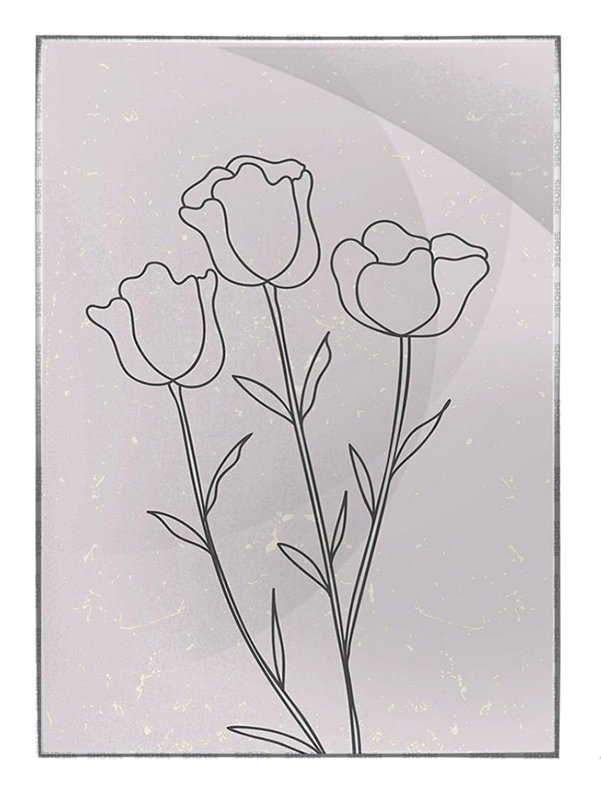 Shop365 Çiçekler Botanik İllüstrasyon Tablo Çerçeveli P-000947