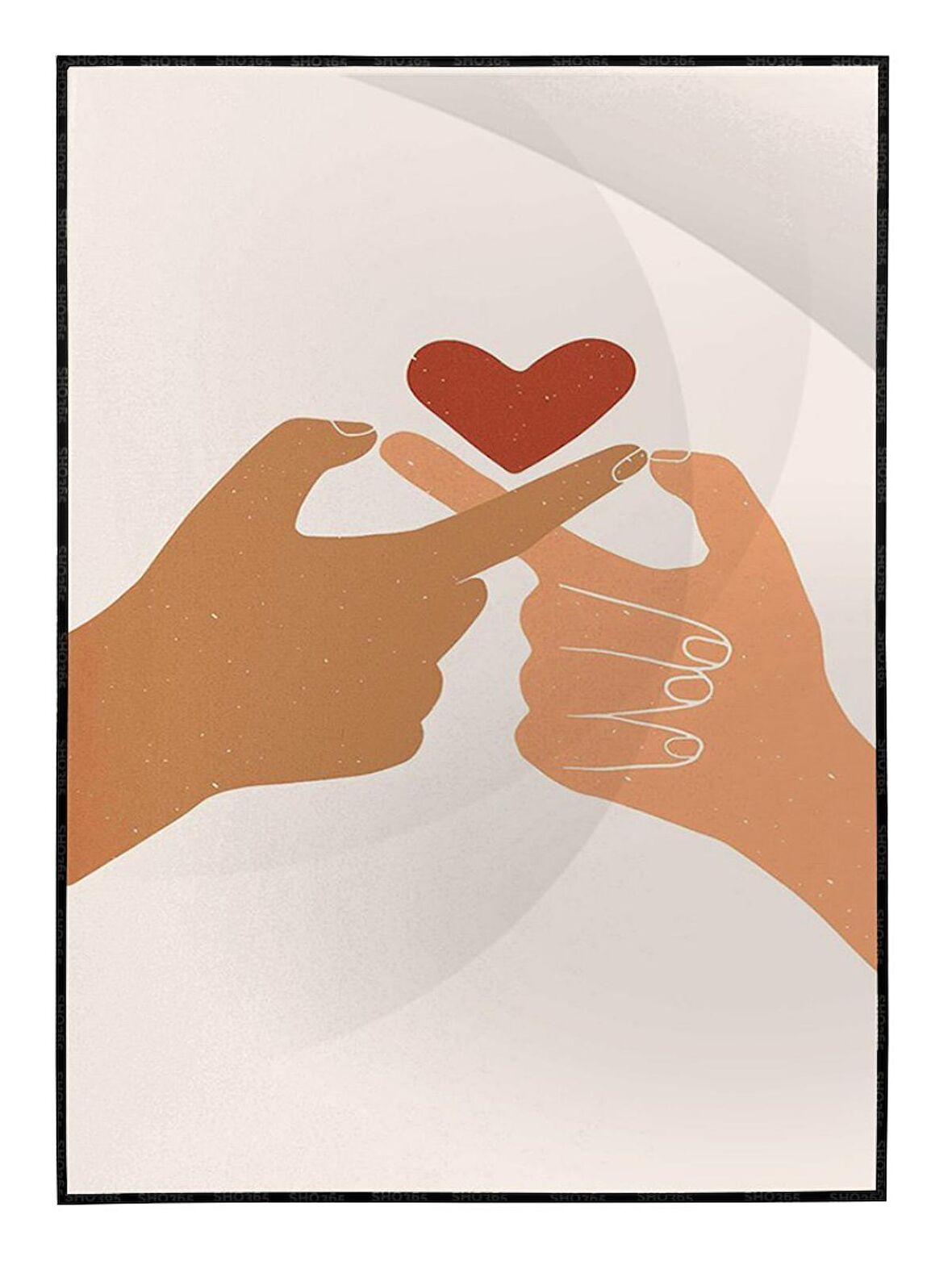 Shop365 Aşk Sevgi Temalı Modern Pastel Renkler Modern Tablo Çerçeveli P-001088