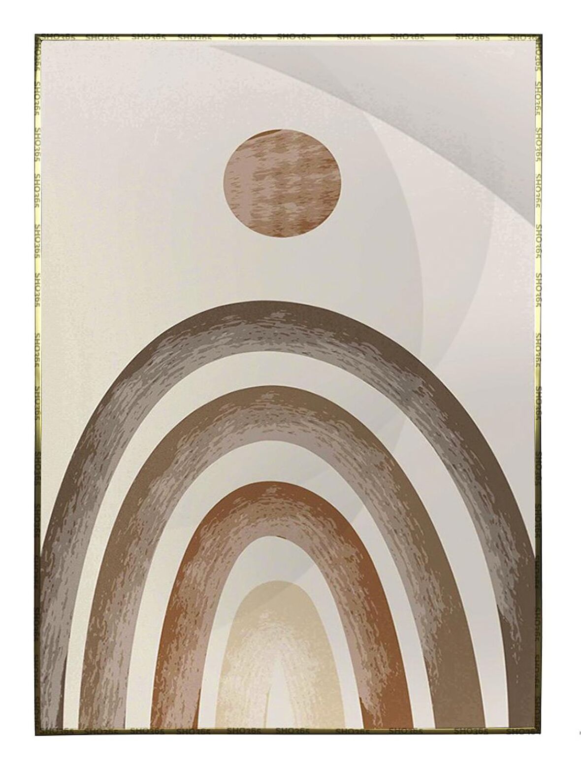 Shop365 Bitki Yapraklar ve Şekiller Modern Tablo Çerçeveli P-001098