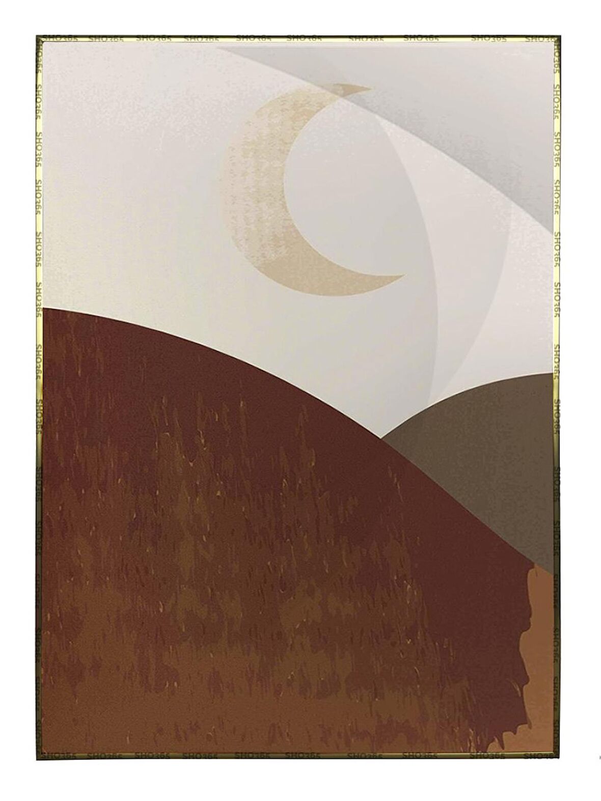 Shop365 Bitki Yapraklar ve Şekiller Modern Tablo Çerçeveli P-001100