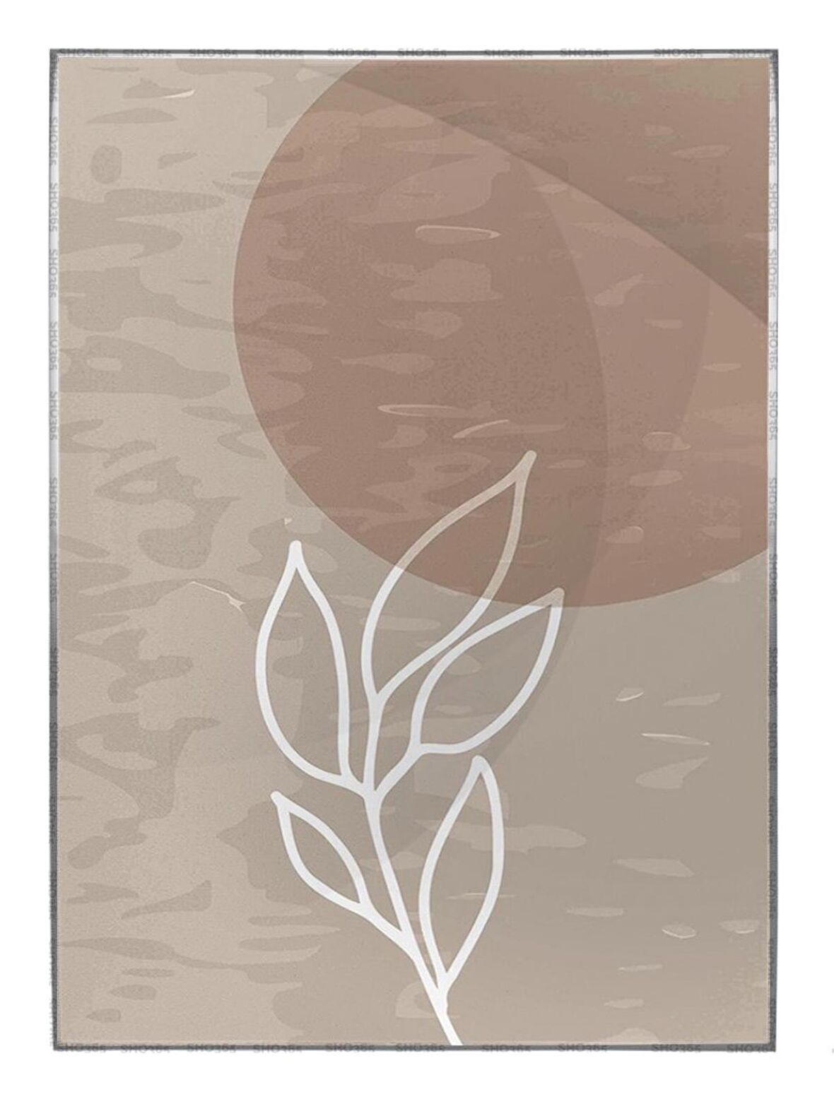 Shop365 Yapraklar ve Şekiller Modern Tablo Çerçeveli P-001220