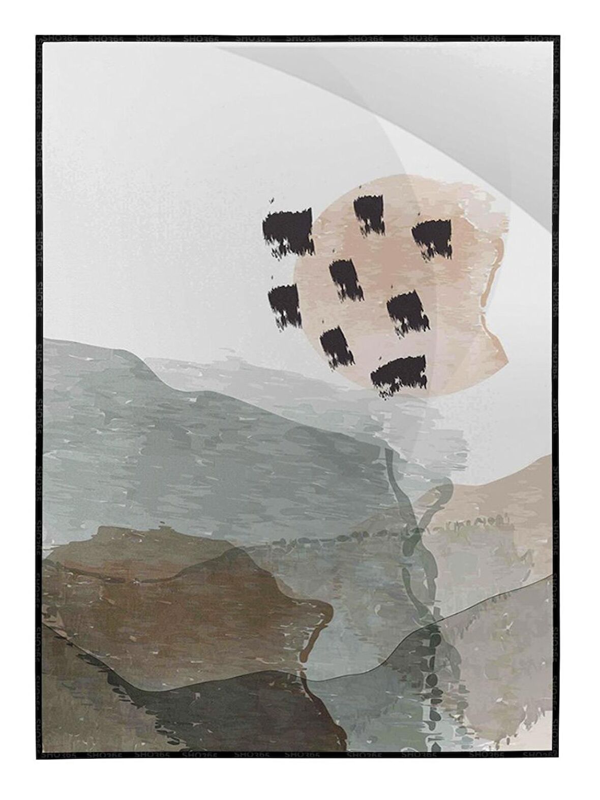 Shop365 Ay Güneş ve Toprak Modern Tablo Çerçeveli P-001230