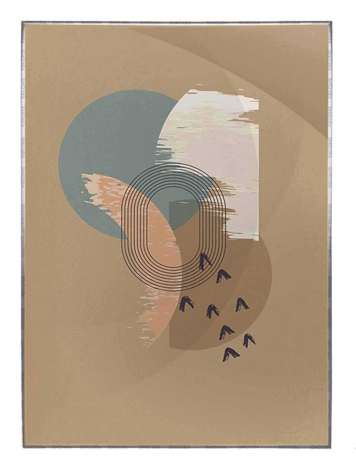 Shop365 Doğa Ay ve Güneş Temalı İllüstrasyon Tablo Çerçeveli P-001237