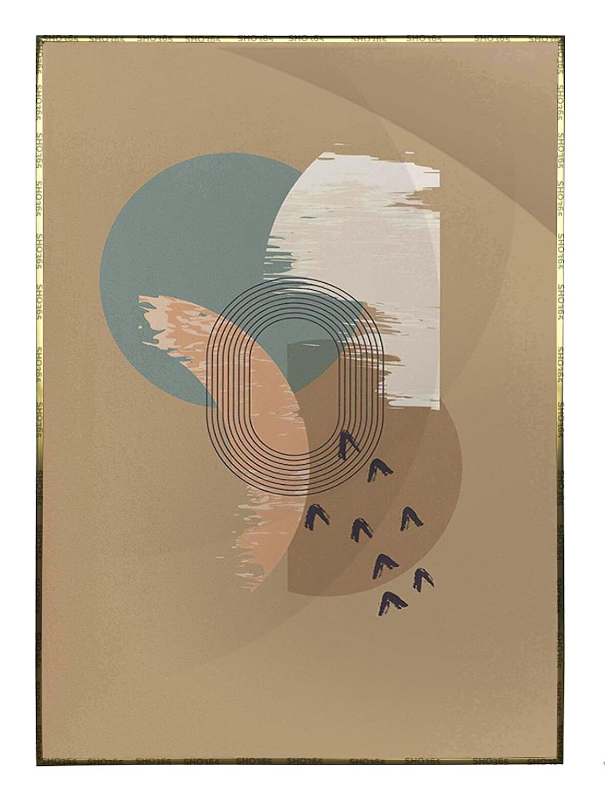 Shop365 Doğa Ay ve Güneş Temalı İllüstrasyon Tablo Çerçeveli P-001237