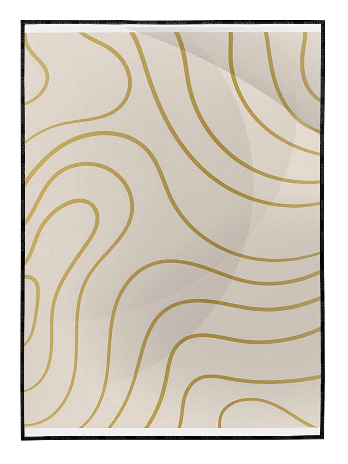 Shop365 Geometrik Tasarım ve Çizgiler Çizim Modern Tablo Çerçeveli P-001300