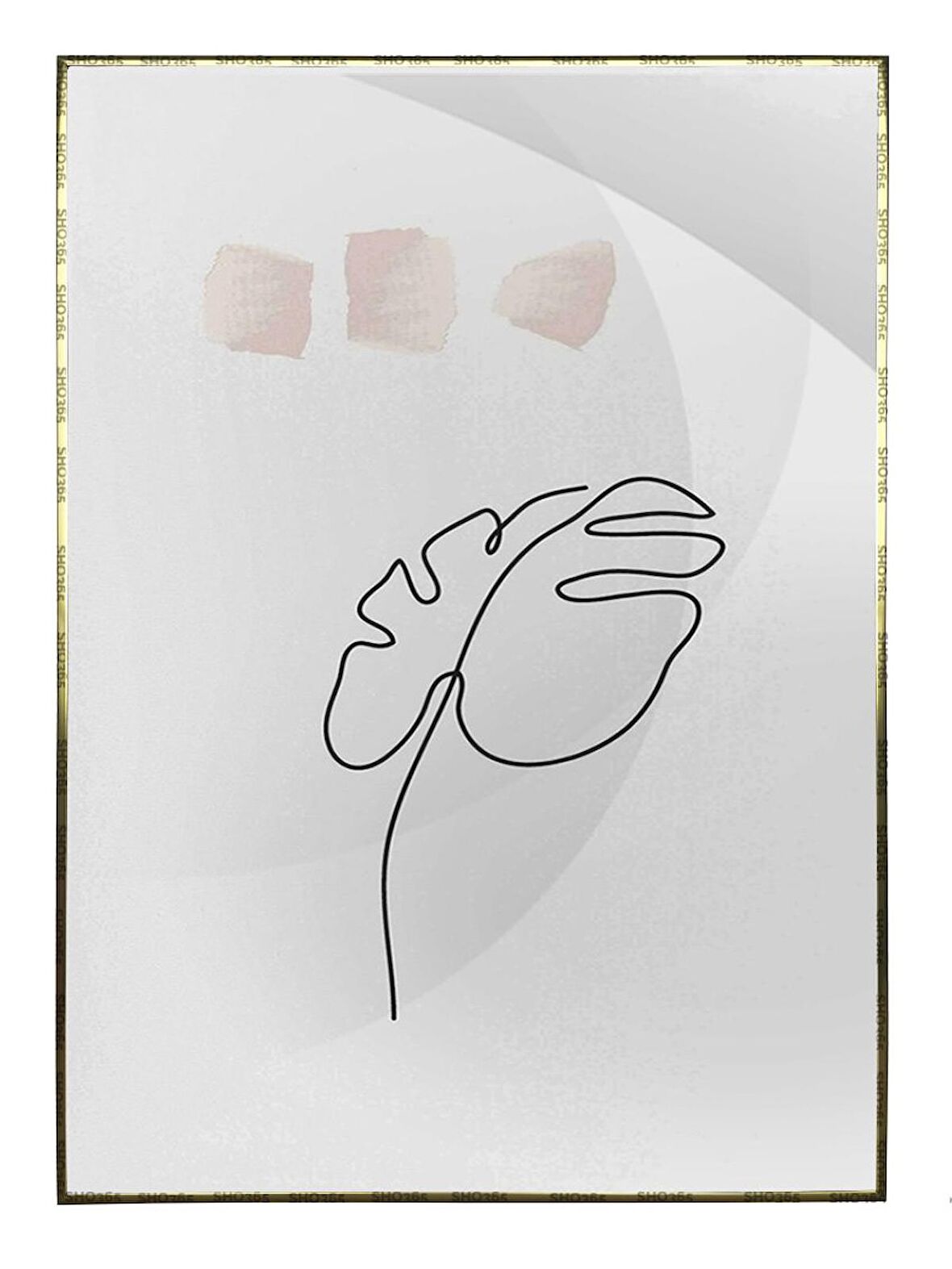 Shop365 Yapraklar ve Şekiller Modern Tablo Çerçeveli P-001316