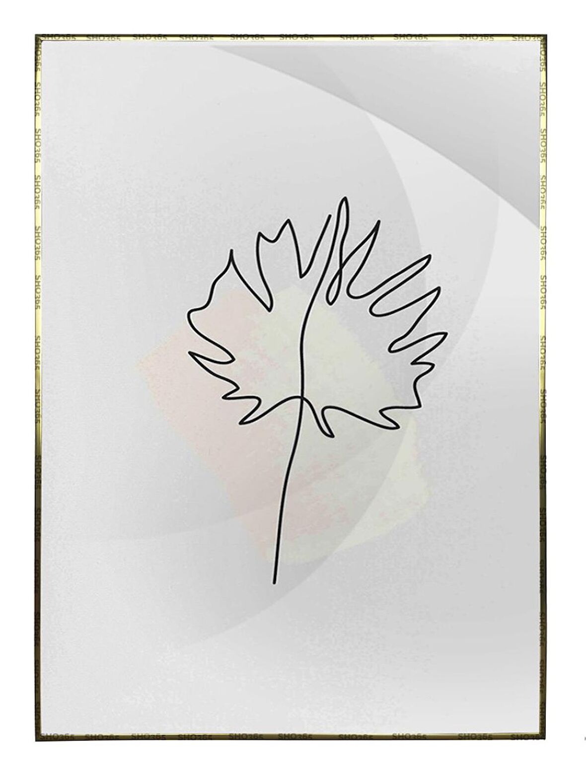 Shop365 Yapraklar ve Şekiller Modern Tablo Çerçeveli P-001318