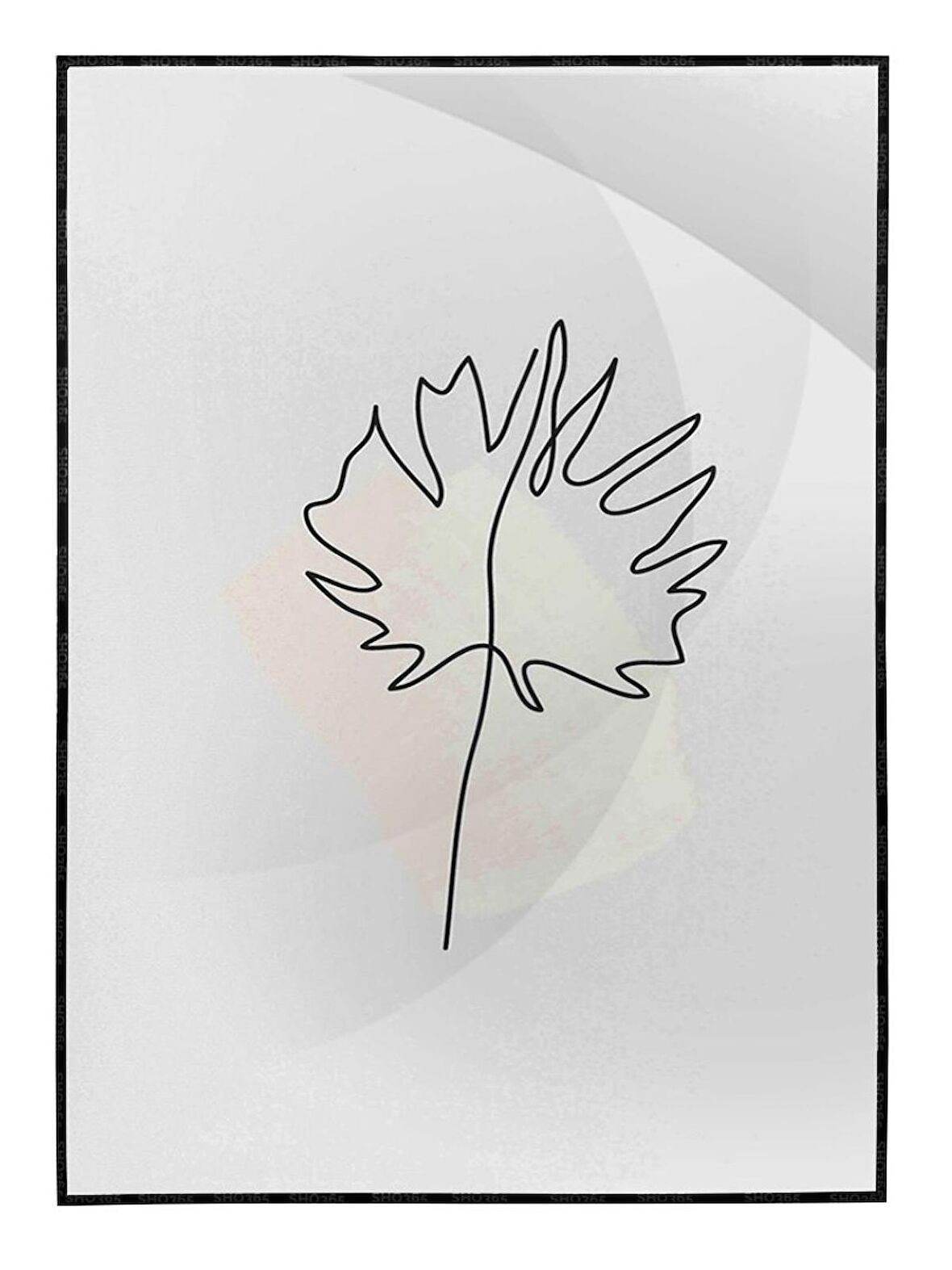 Shop365 Yapraklar ve Şekiller Modern Tablo Çerçeveli P-001318