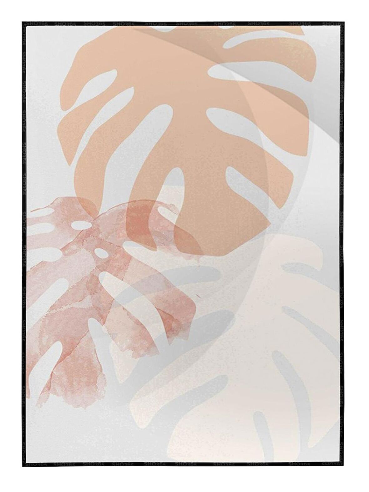 Shop365 Saksıda Bitkiler İllüstrasyon Modern Tablo Çerçeveli P-001326
