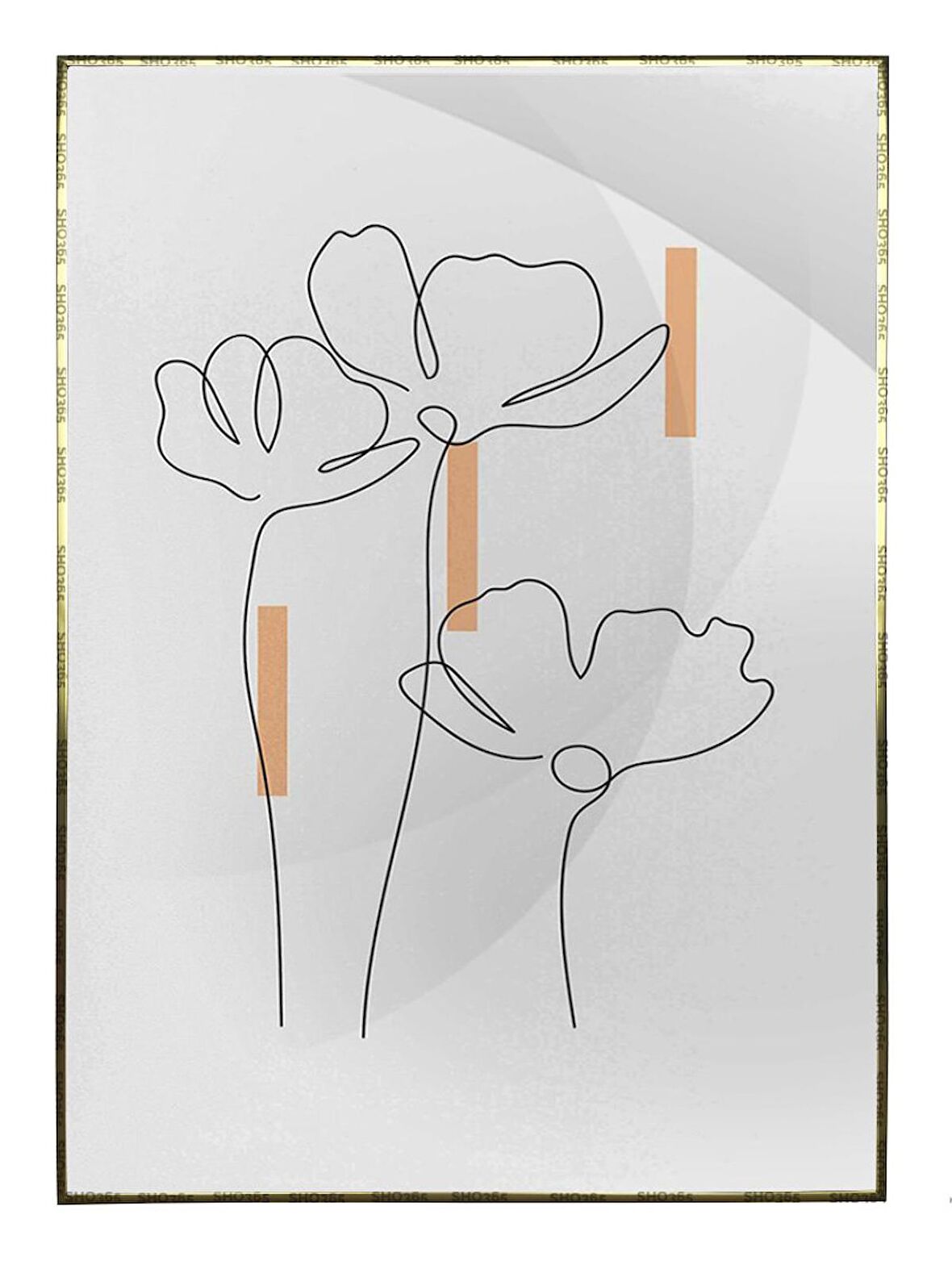 Shop365 Doğa Çiçek Kuş İllüstrasyon Tablo Çerçeveli P-001339