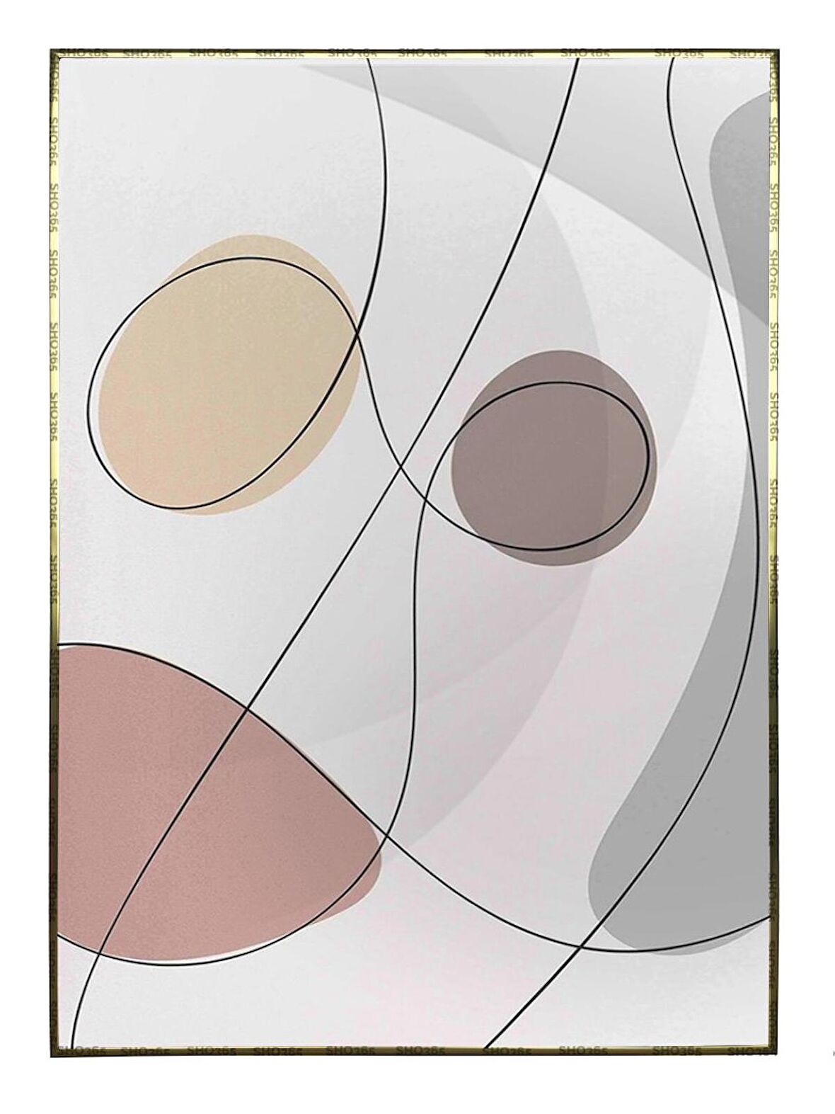 Shop365 Toprak Renk Tonları Tasarım Modern Tablo Çerçeveli P-001420