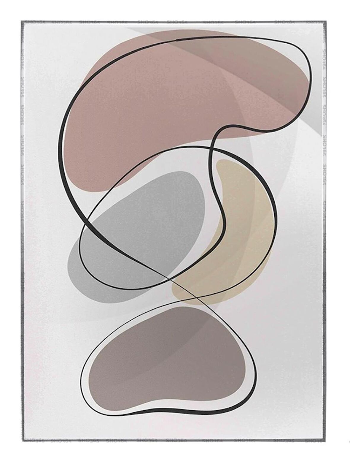 Shop365 Toprak Renk Tonları Modern Tasarım Modern Tablo Çerçeveli P-001425