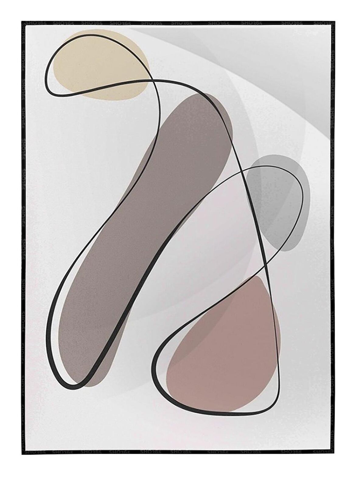 Shop365 Toprak Renk Tonları Modern Tasarım Modern Tablo Çerçeveli P-001426