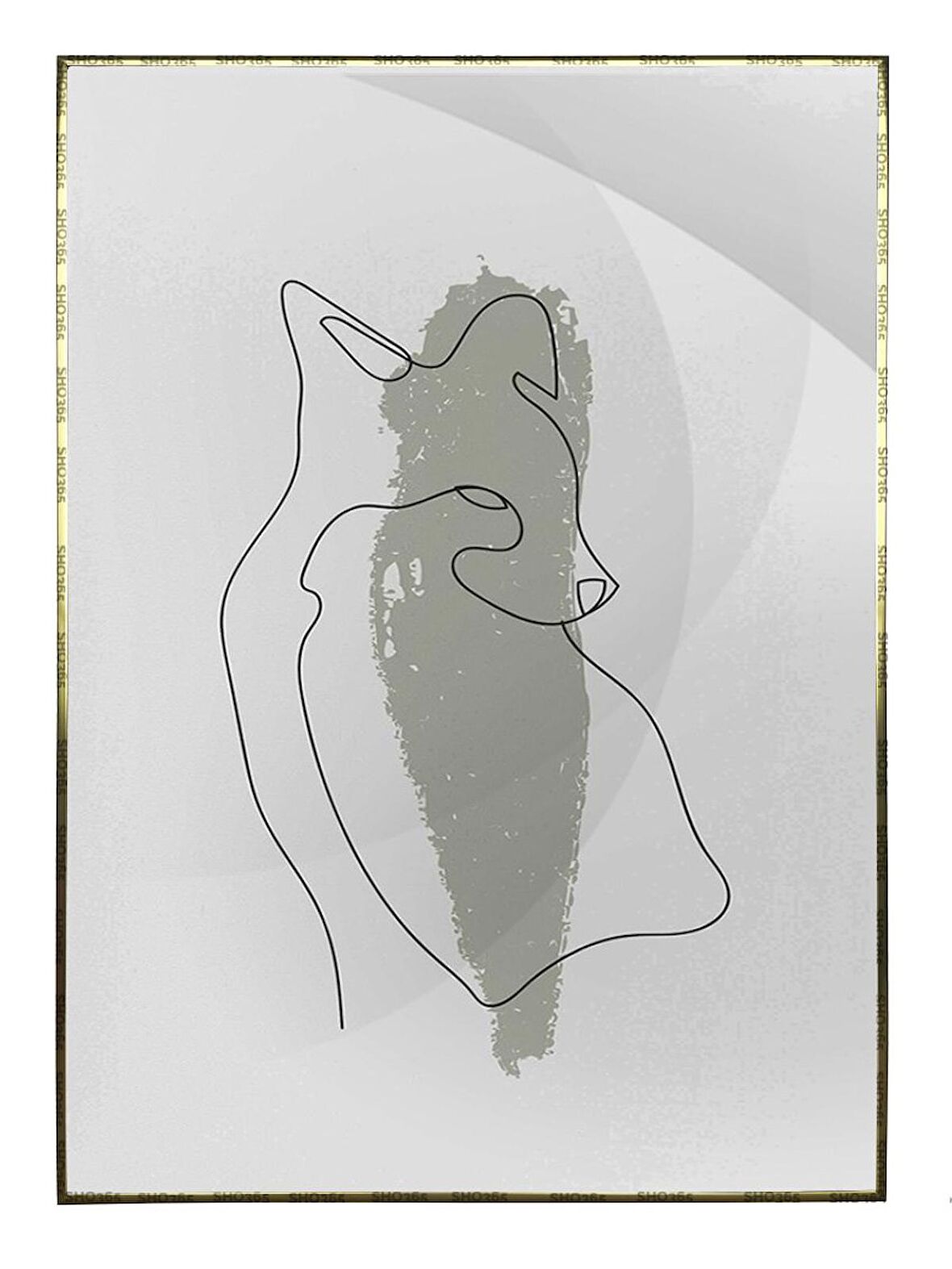 Shop365 Tilki Açık Tonlar İllüstrasyon Modern Tablo Çerçeveli P-001445