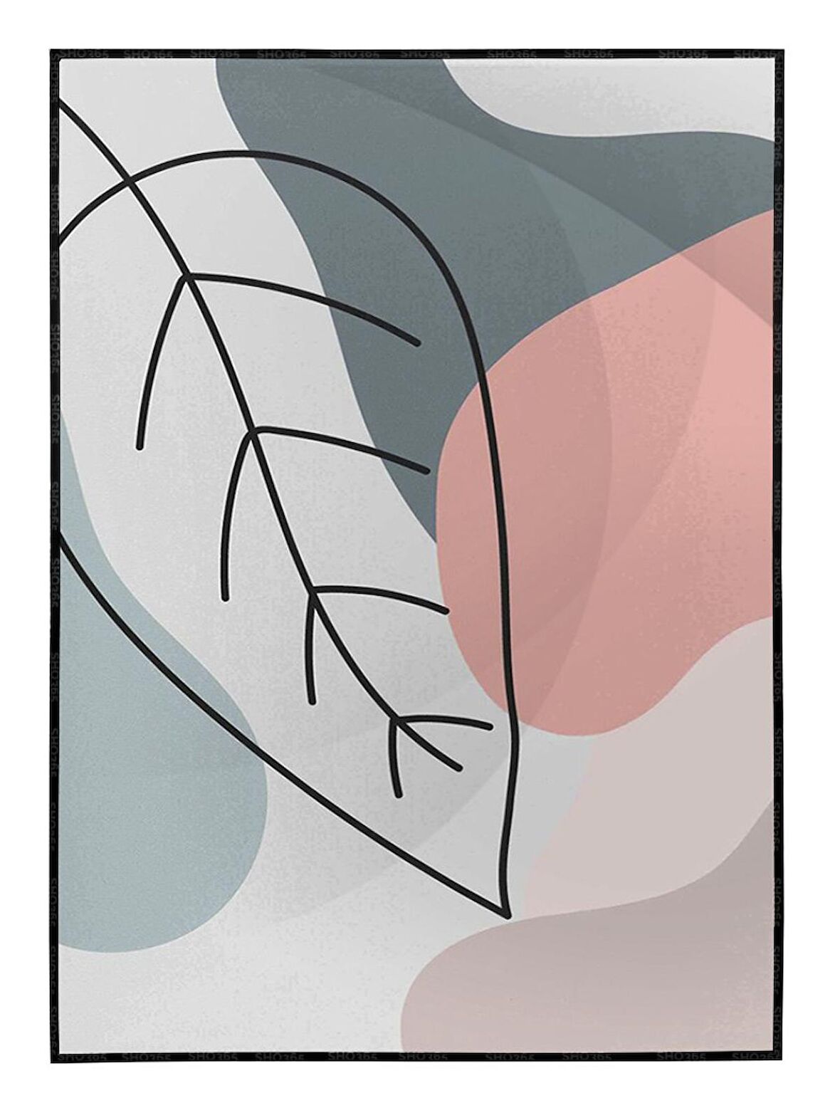 Shop365 Yapraklar ve Şekiller Modern Tablo Çerçeveli P-001595