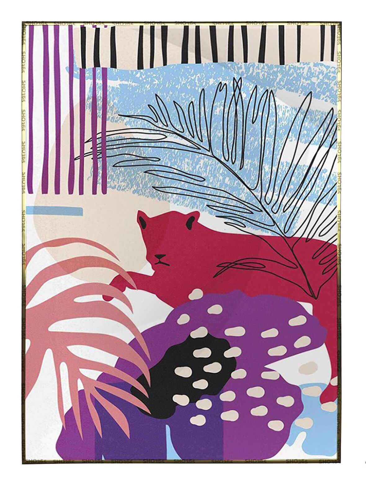 Shop365 Hayvanlar Şekiller Modern Dekoratif Modern Tablo Çerçeveli P-001637