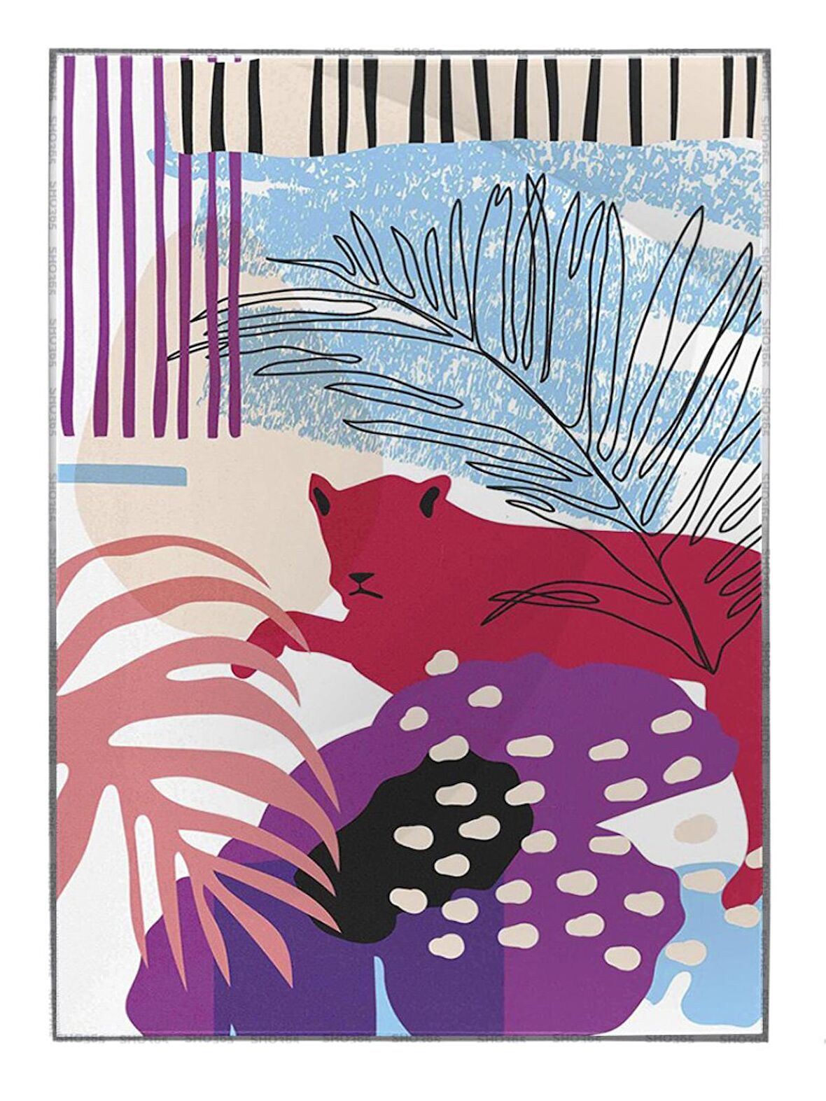 Shop365 Hayvanlar Şekiller Modern Dekoratif Modern Tablo Çerçeveli P-001637