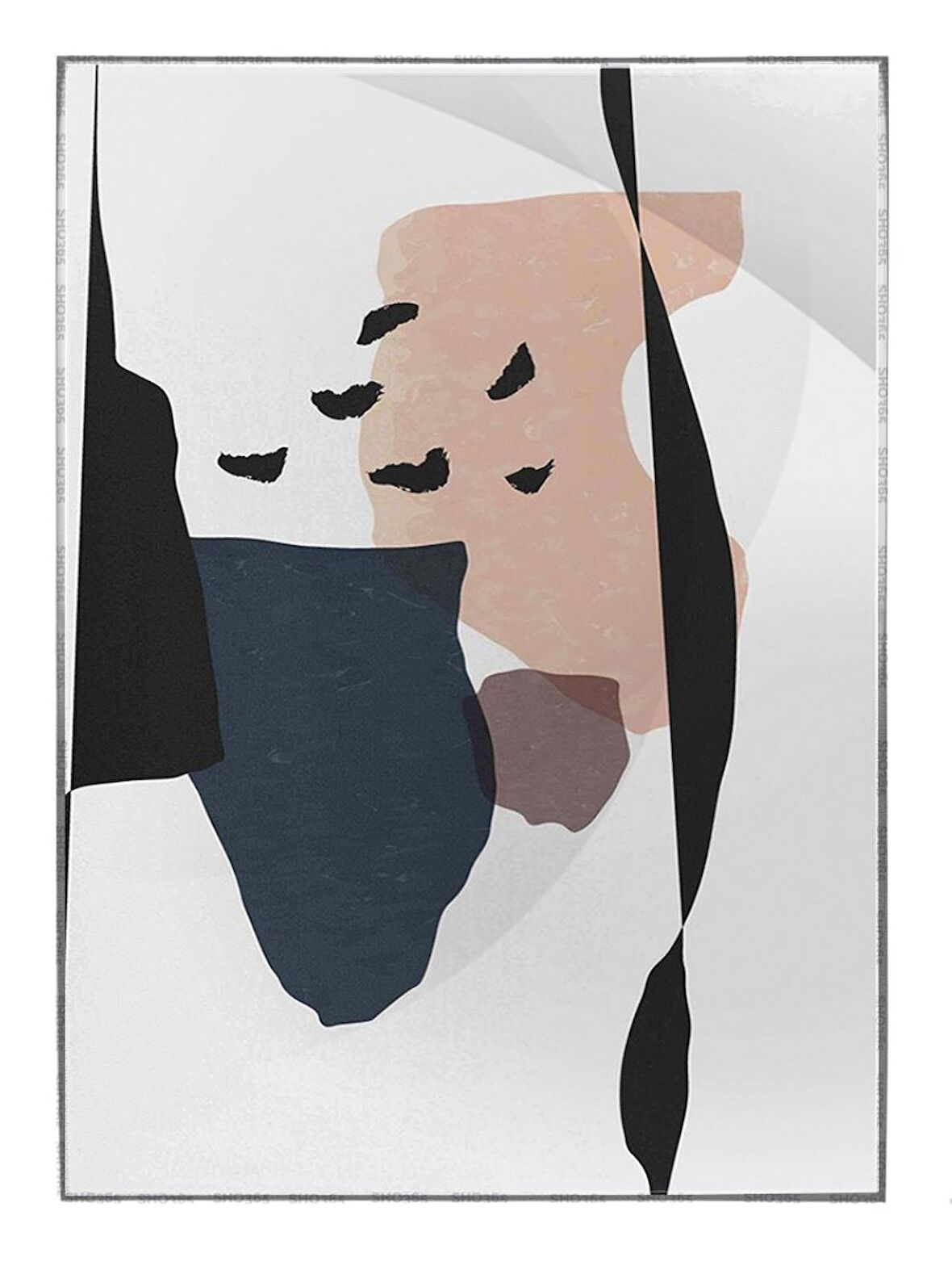 Shop365 Toprak Renk Tonları Tasarım Modern Tablo Çerçeveli P-001647