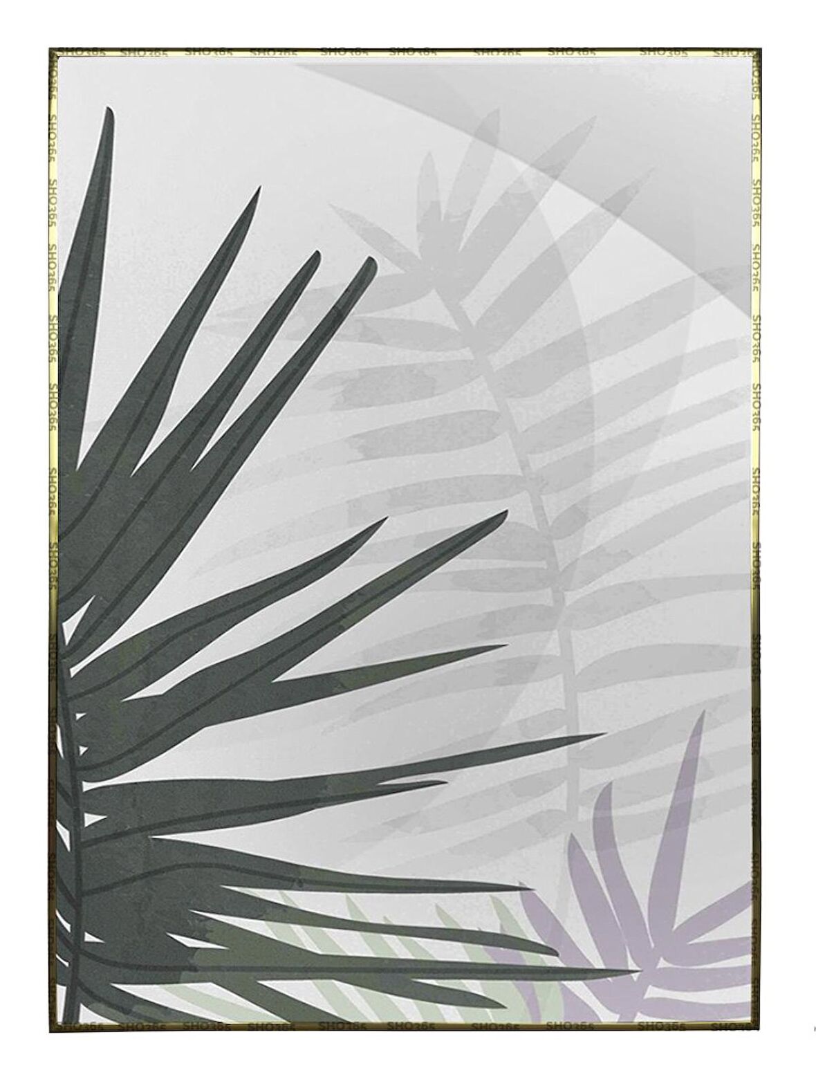 Shop365 Bitki Yapraklar ve Şekiller Modern Tablo Çerçeveli P-001676