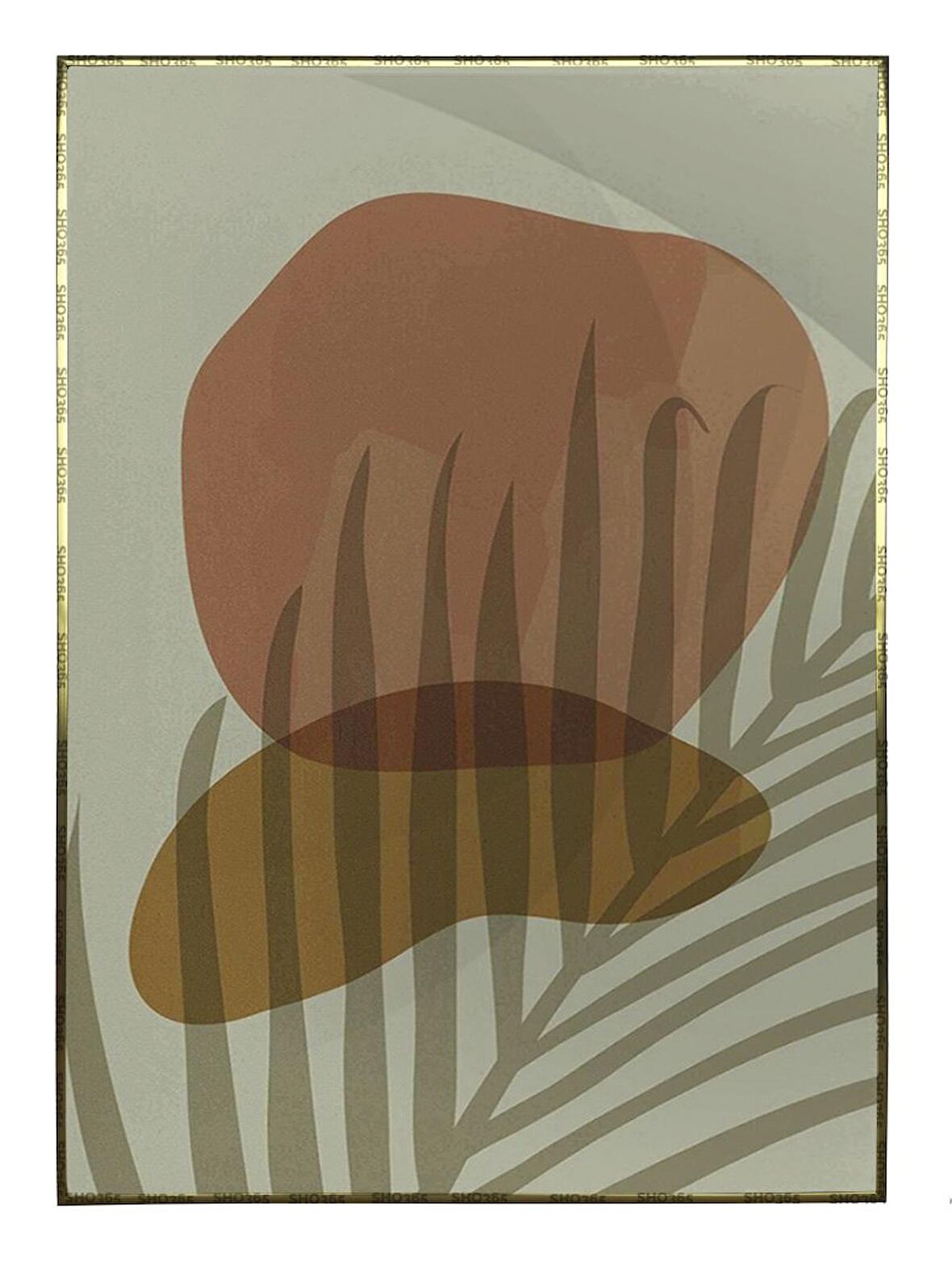 Shop365 Palmiye Yaprakları Pastel Renkler Modern Tablo Çerçeveli P-001687