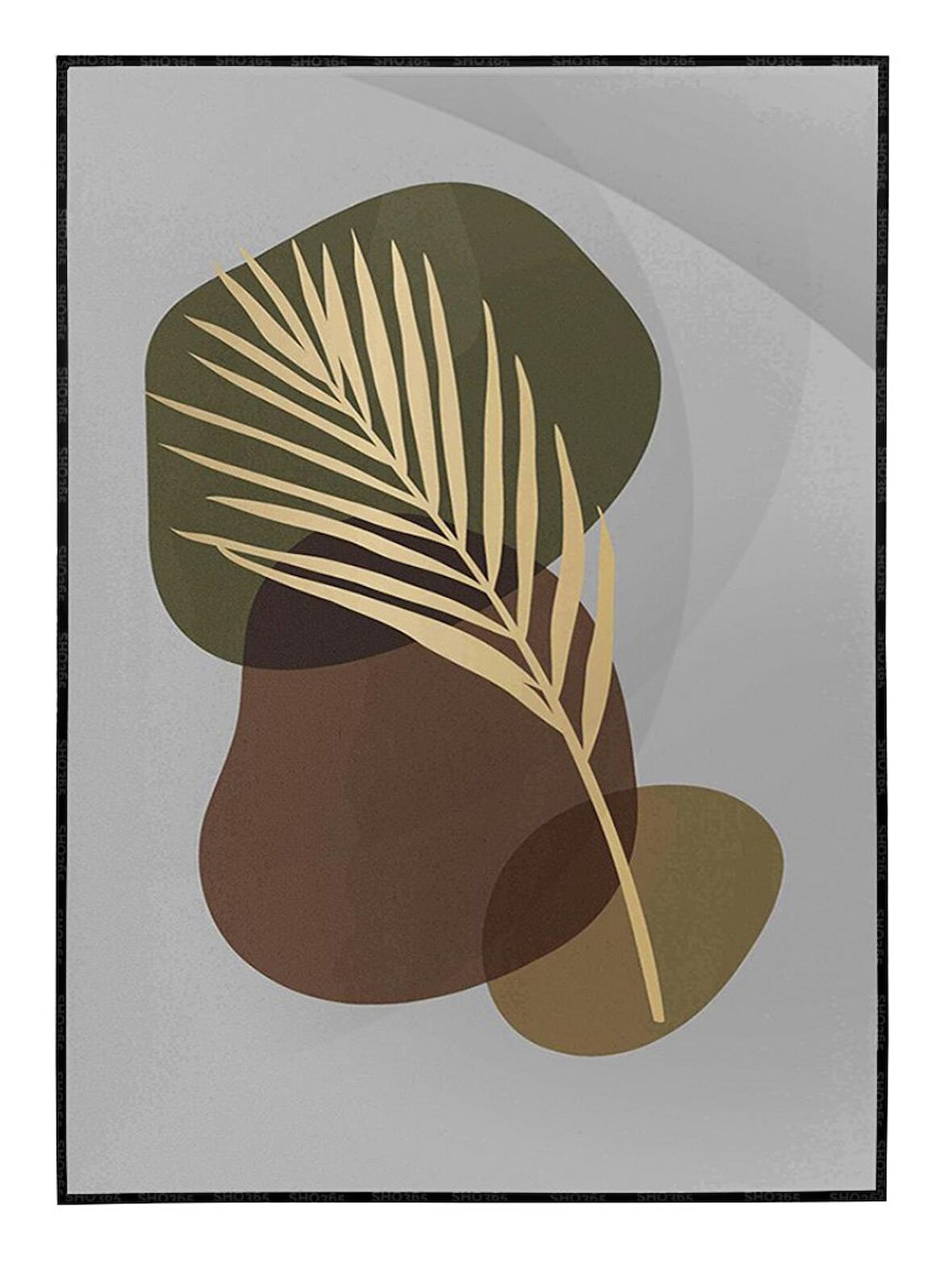 Shop365 Palmiye Yaprakları Pastel Renkler Modern Tablo Çerçeveli P-001688