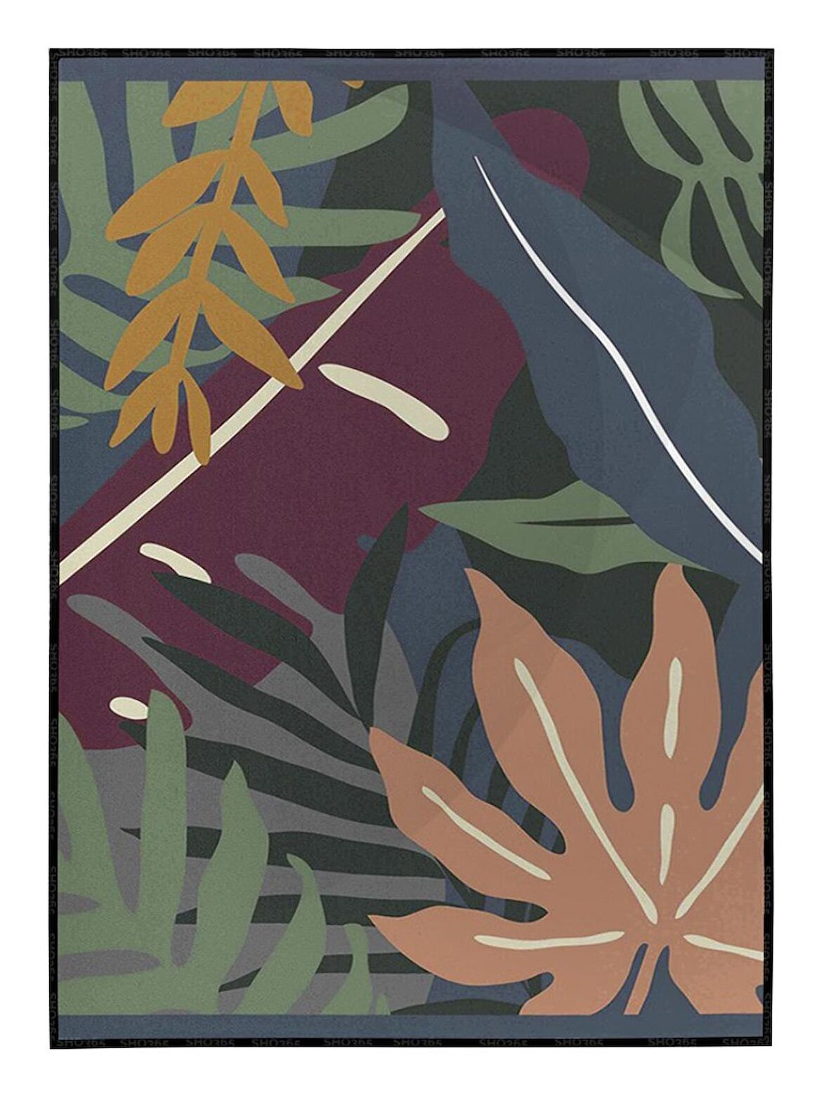 Shop365 Sanat Tekstil Tasarımı Edebiyat veya Doğal Tropikal Çizgi Sanatı, Modern Poster P-001833