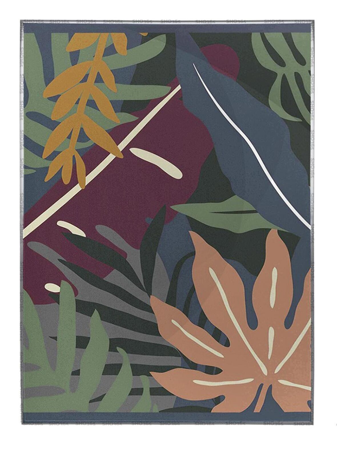Shop365 Sanat Tekstil Tasarımı Edebiyat veya Doğal Tropikal Çizgi Sanatı, Modern Poster P-001833