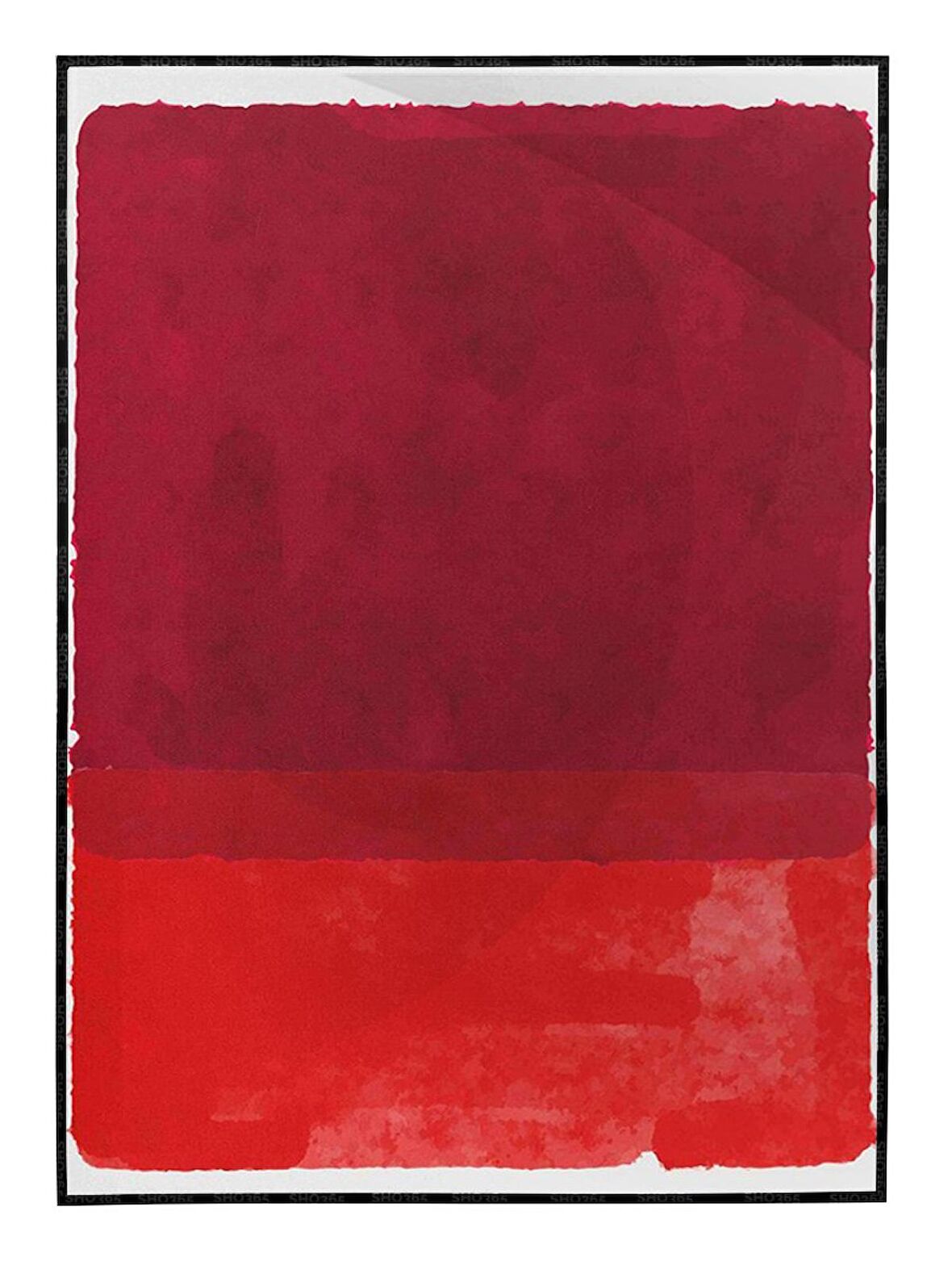 Shop365 Fırça Darbeleri Kırmızı Renkler Modern Tablo Çerçeveli P-001865