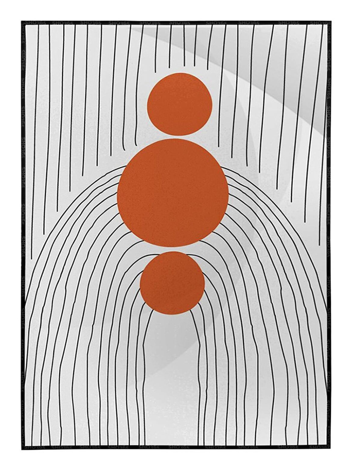 Shop365 Şekiller ve Çizgiler Modern Dekoratif Tablo Çerçeveli P-001912