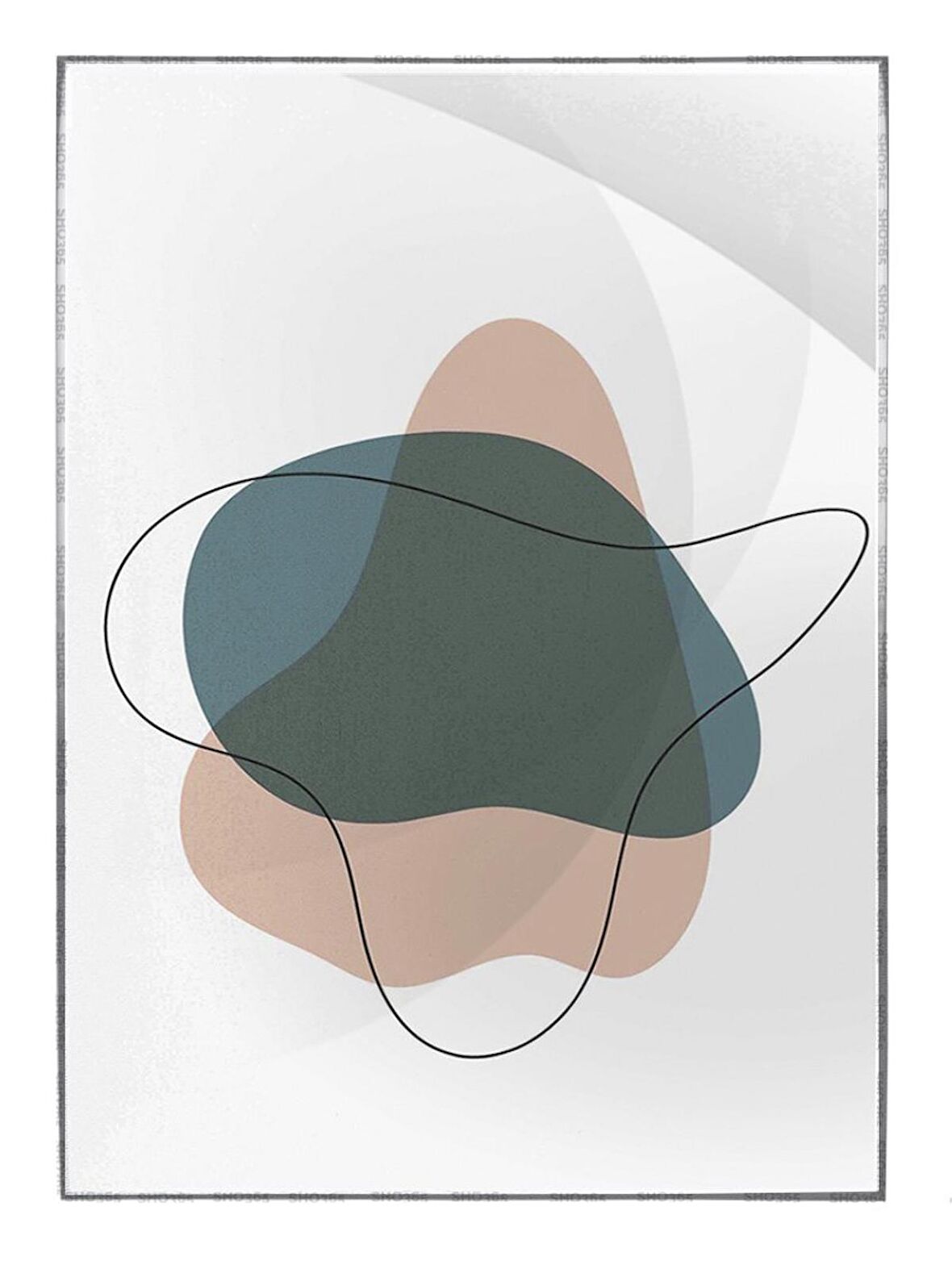 Shop365 Tropikal Çizim Tasarım Modern Tablo Çerçeveli P-001966