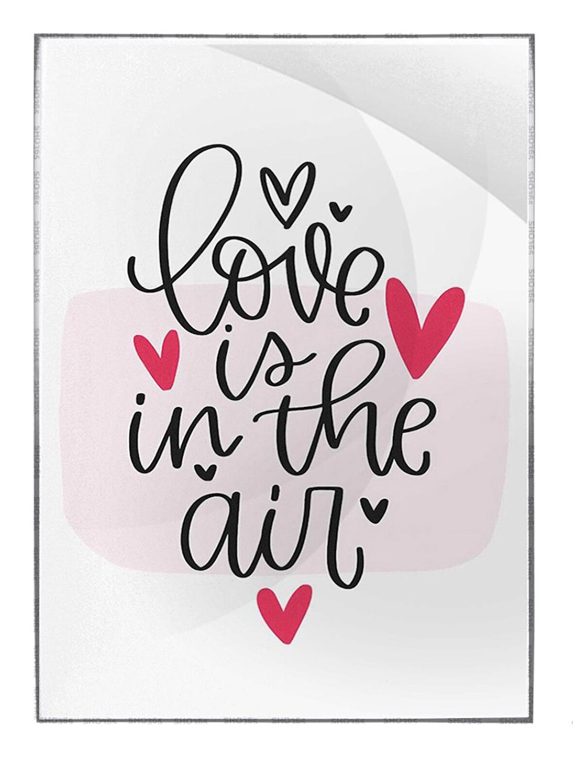 Shop365 Love Is In The Air İngilizce Yazı Aşk ile İlgili Tablo Çerçeveli P-002001