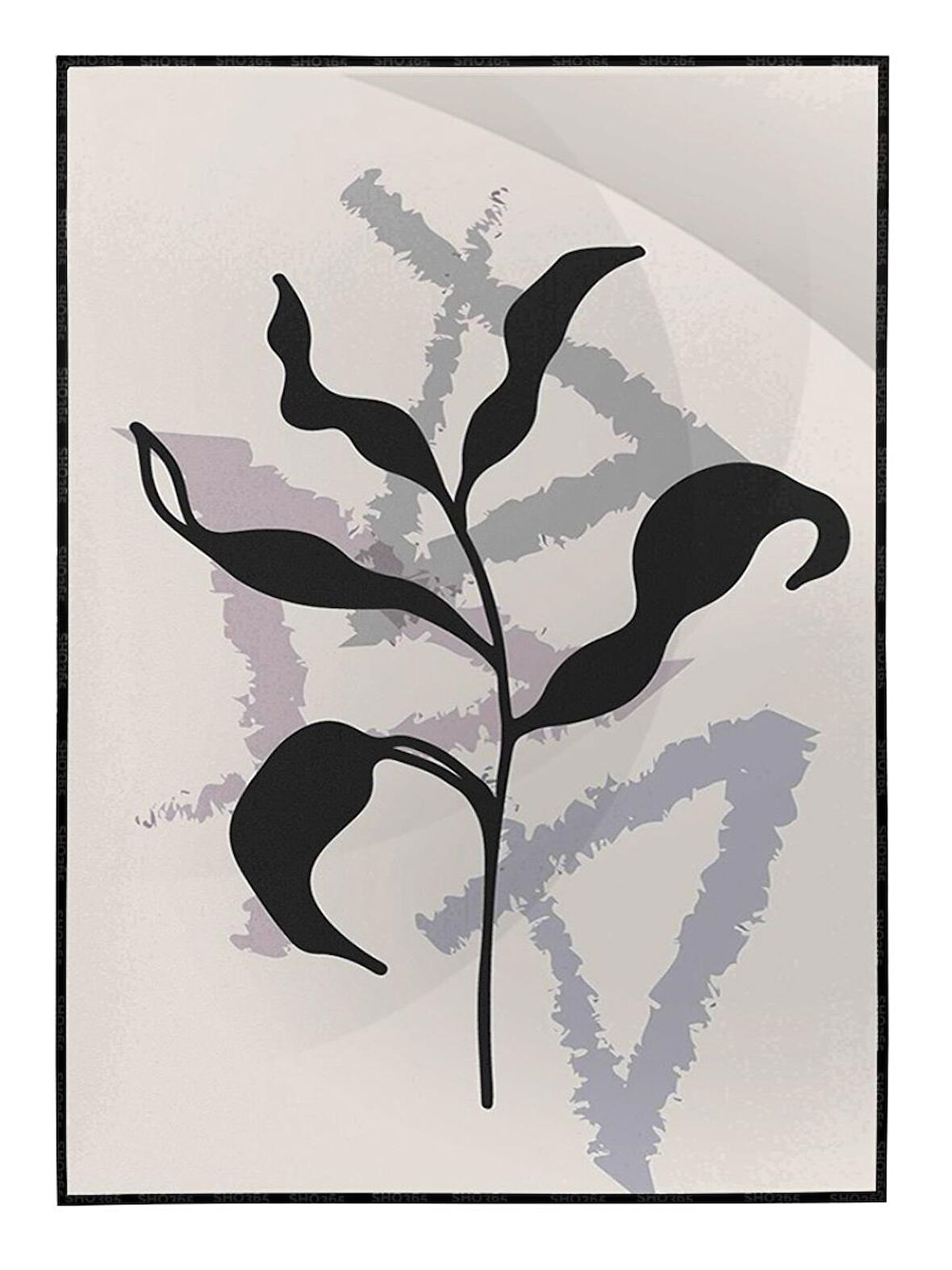 Shop365 Bitki Yapraklar ve Şekiller Modern Tablo Çerçeveli P-002029