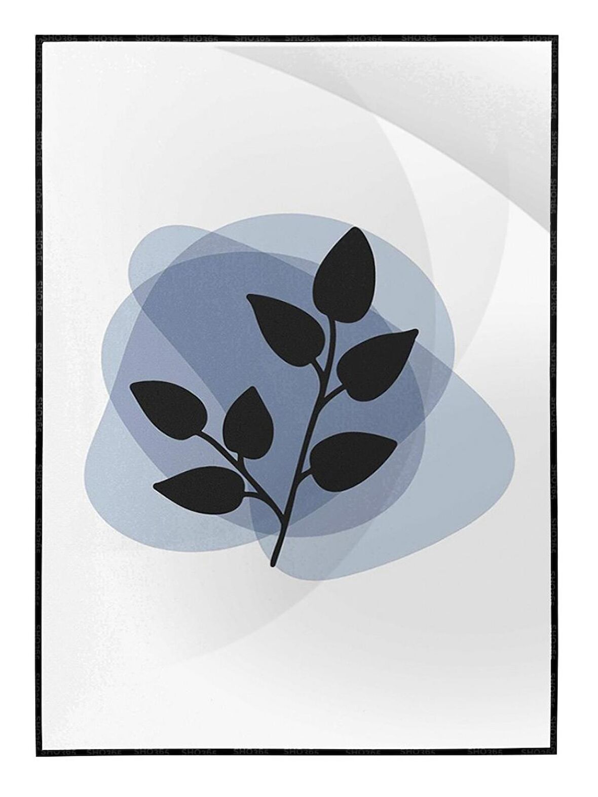 Shop365 Bitki Yapraklar ve Şekiller Modern Tablo Çerçeveli P-002043